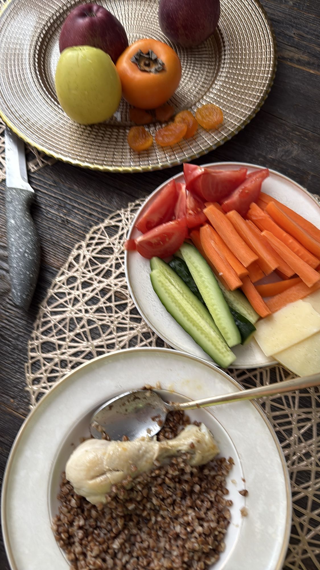 Гречка с курицей и овощами