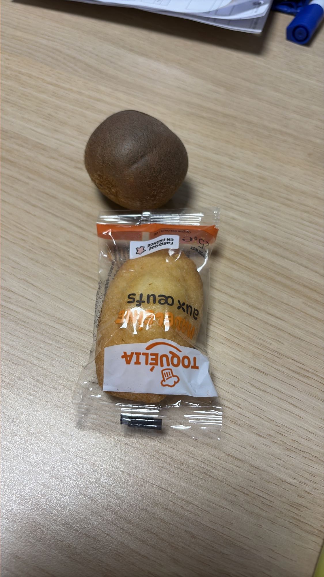 Goûter kiwi et madeleine