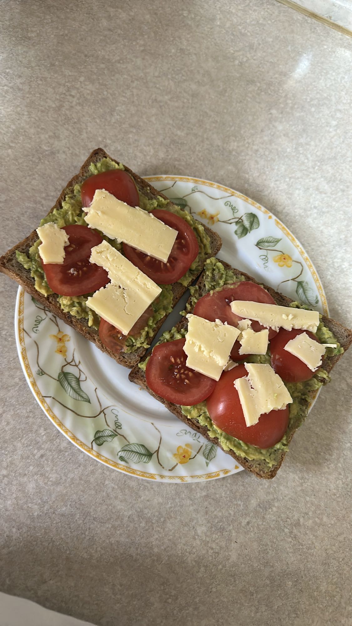 Avocado Tomato Cheese Toast