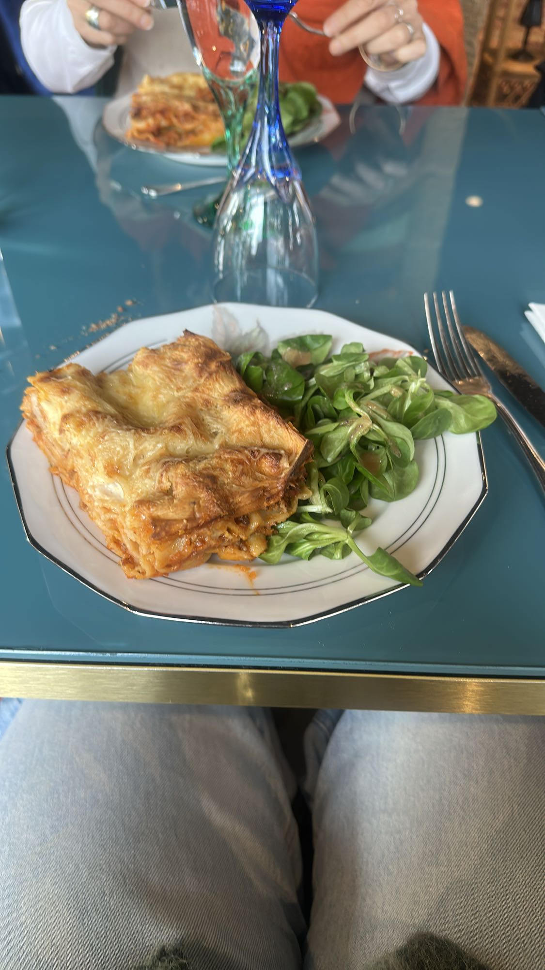 Lasagnes et salade verte