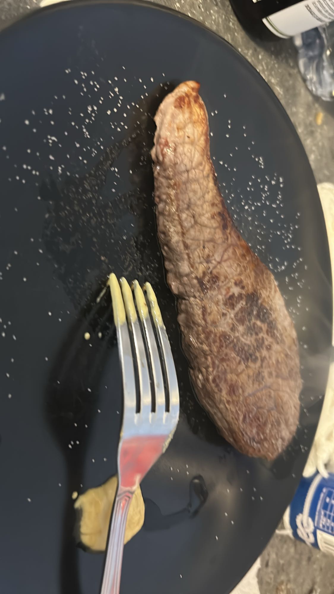 Steak avec moutarde