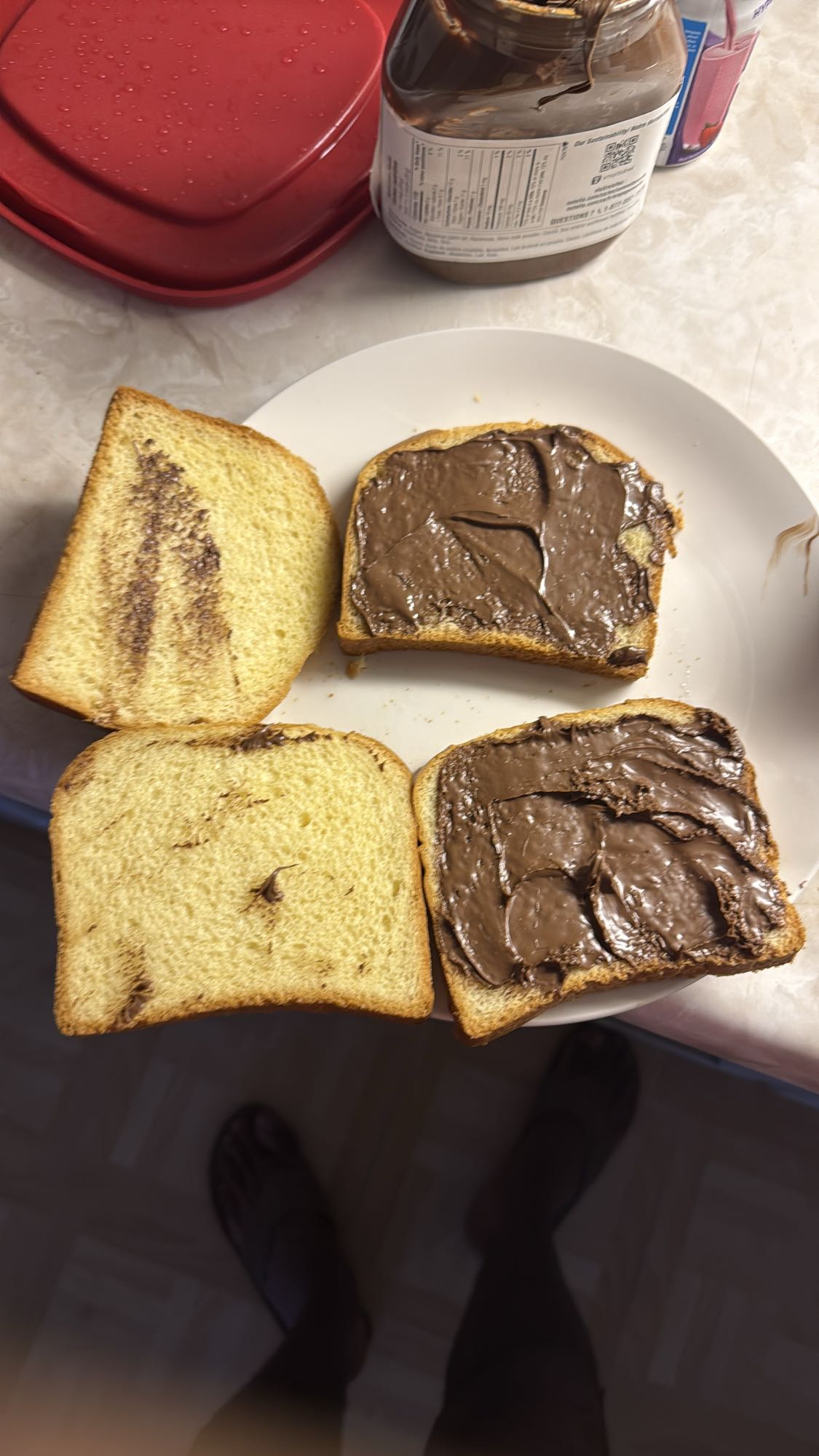 Pain de mie Nutella