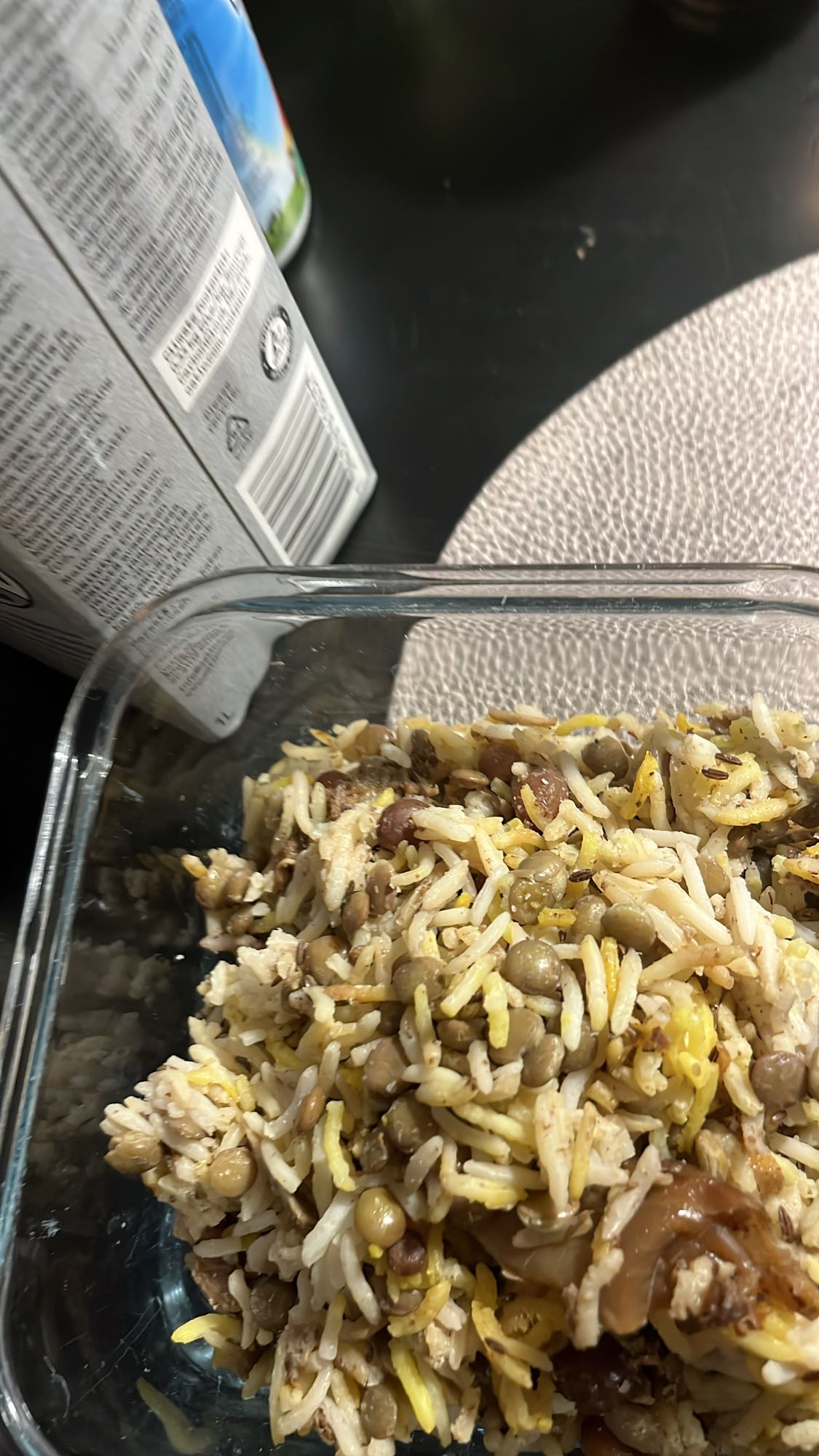 Ris med linser och kyckling