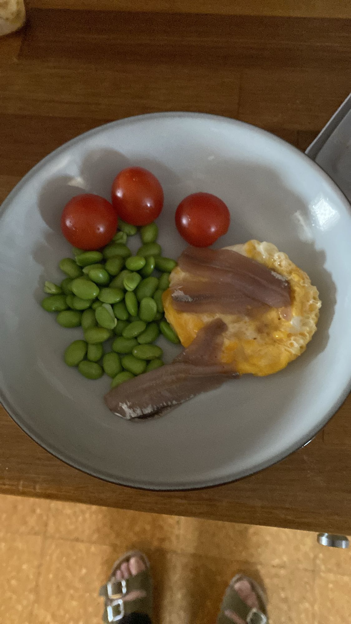 Ägg, ansjovis, edamame