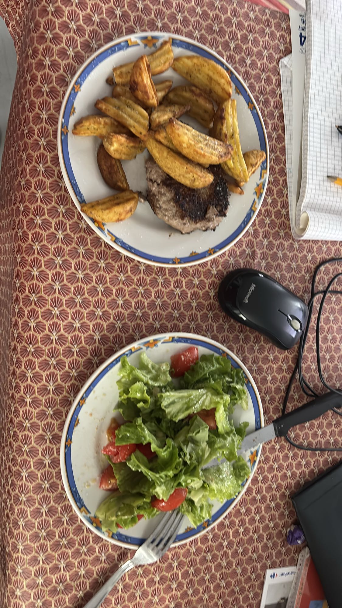 steak frites et salade