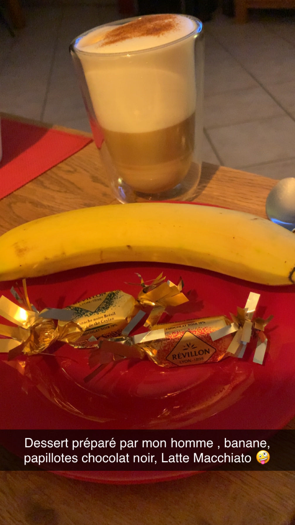 Dessert banane et latte