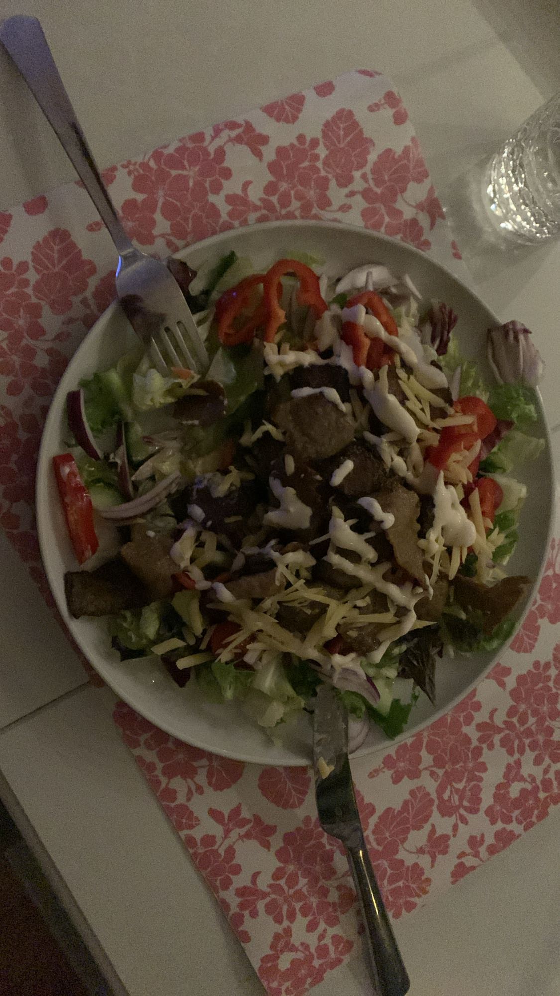 Kebabsallad med ost