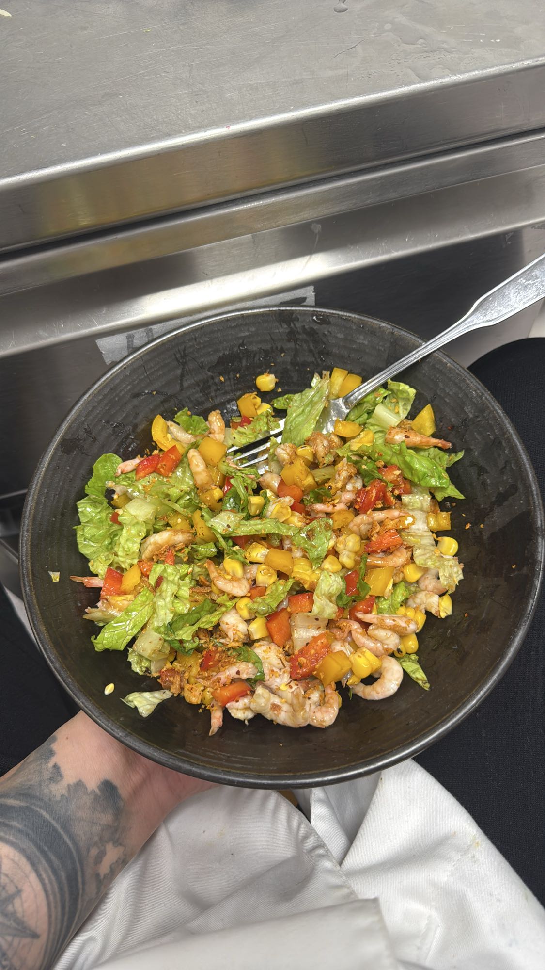 Räksallad med grönsaker