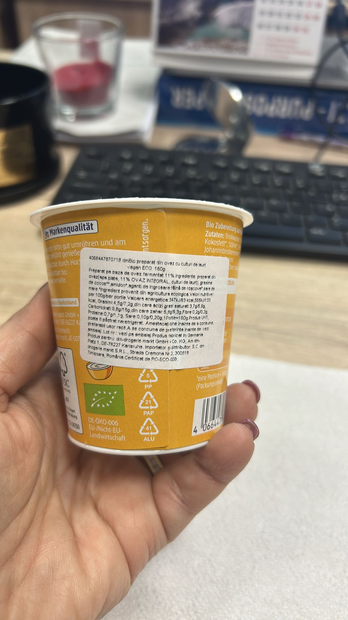 iaurt vegan cu ovăz și coacăze