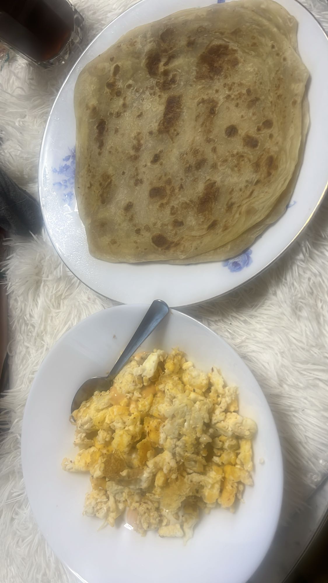 Paratha with scrambled eggs