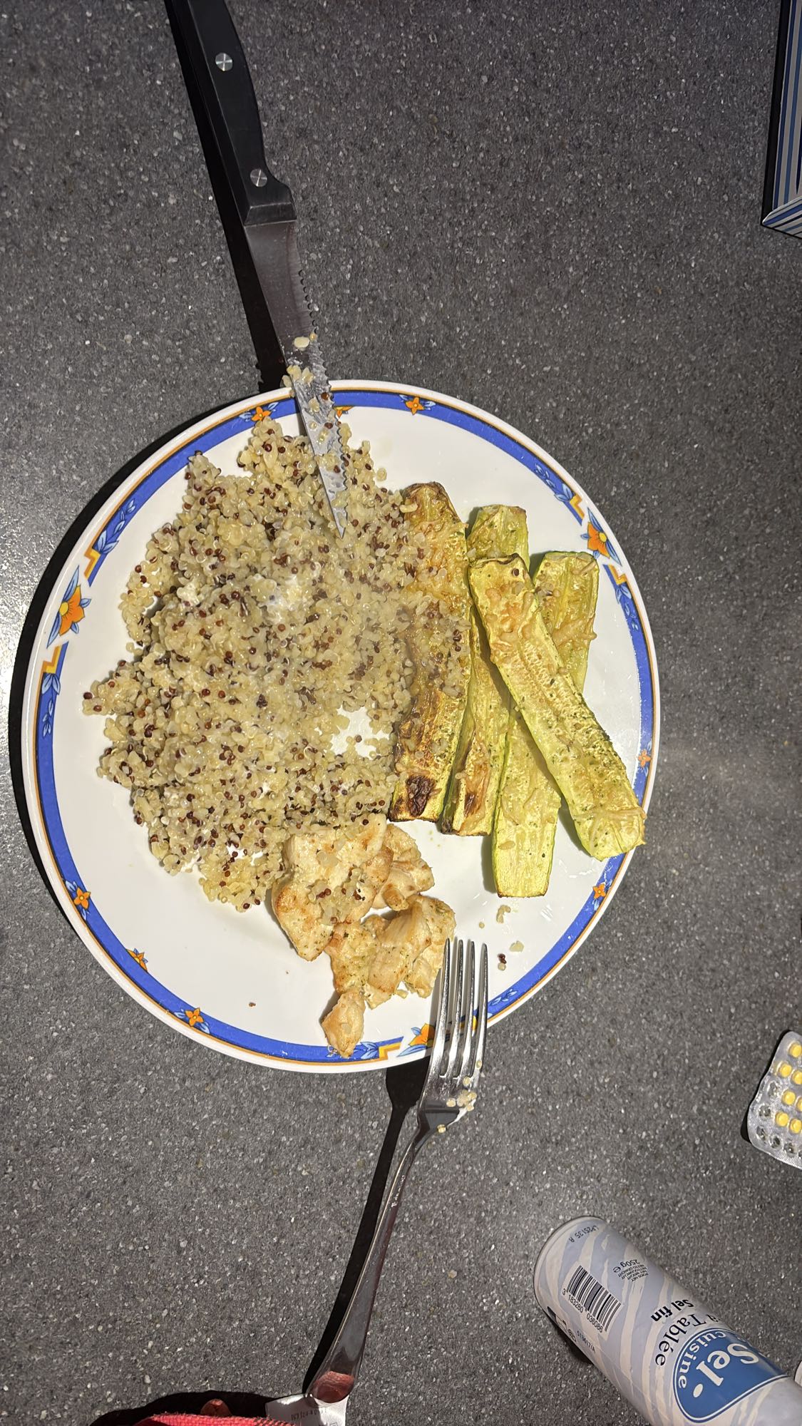 Poulet, quinoa et courgettes