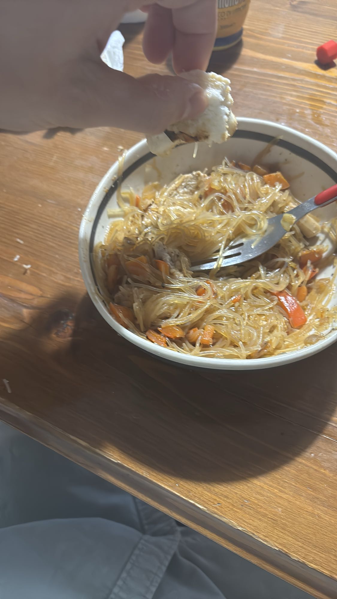 Fideos de arroz con verduras