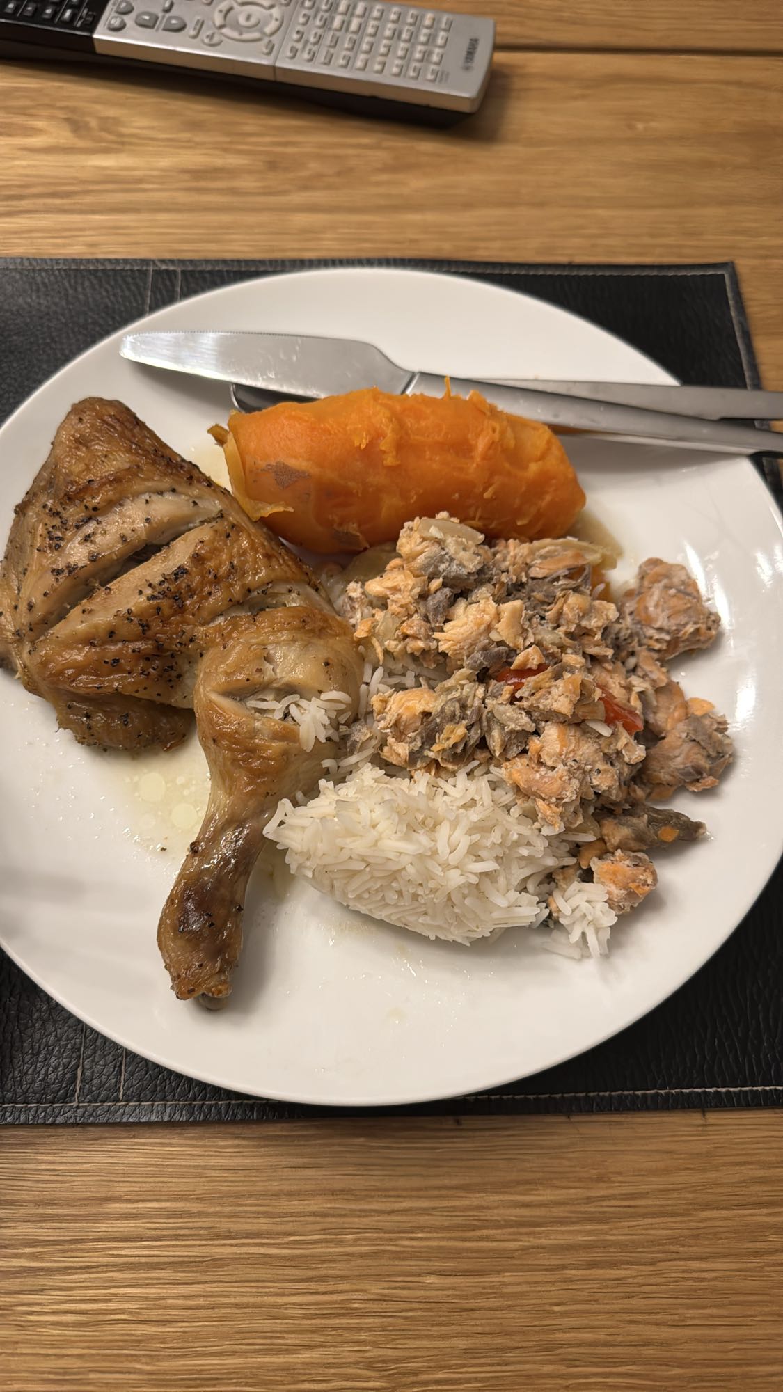 Kyckling med ris & lax