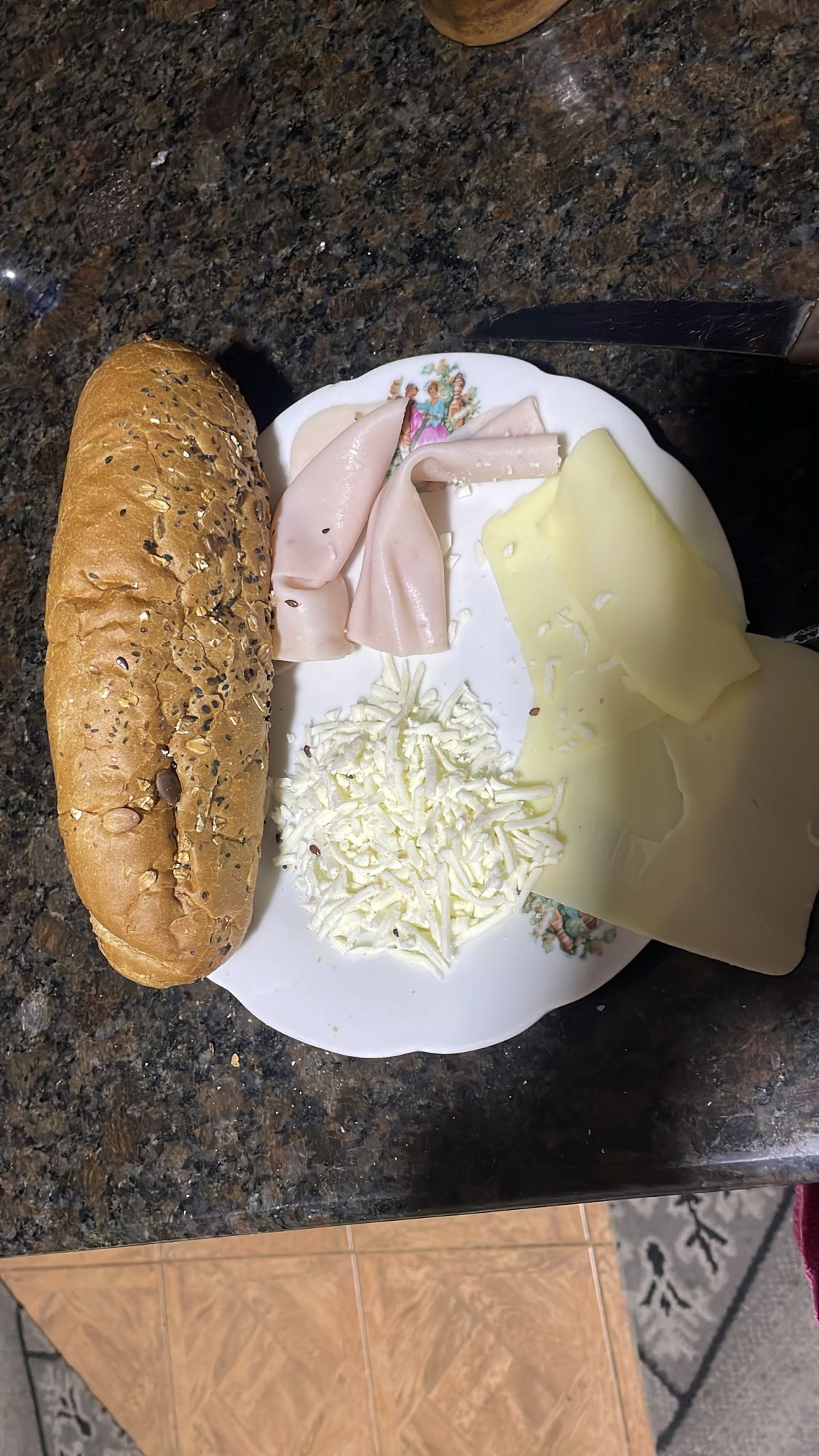 Cheese and Turkey Sandwich Plate