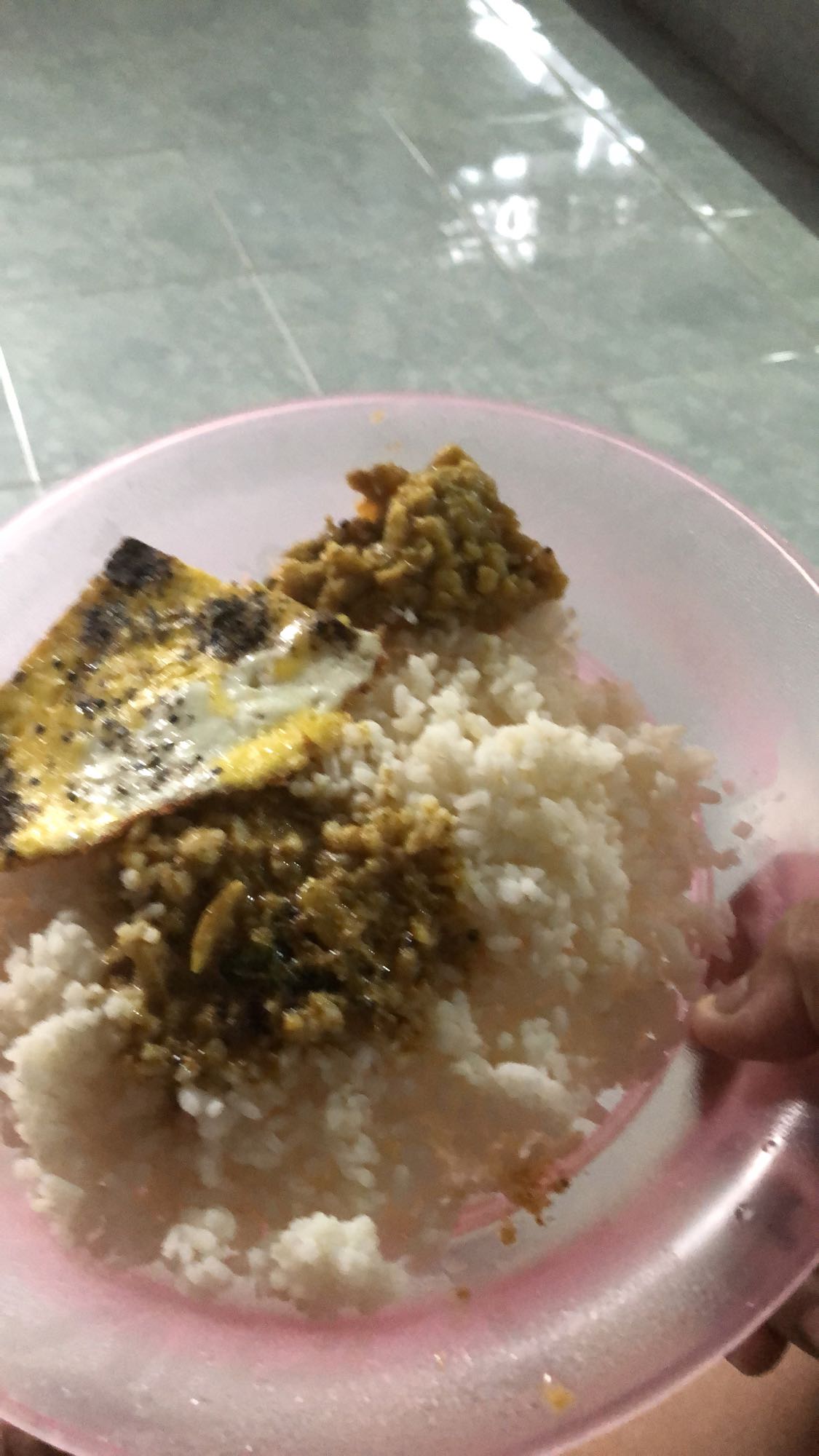 Rice with egg and curry