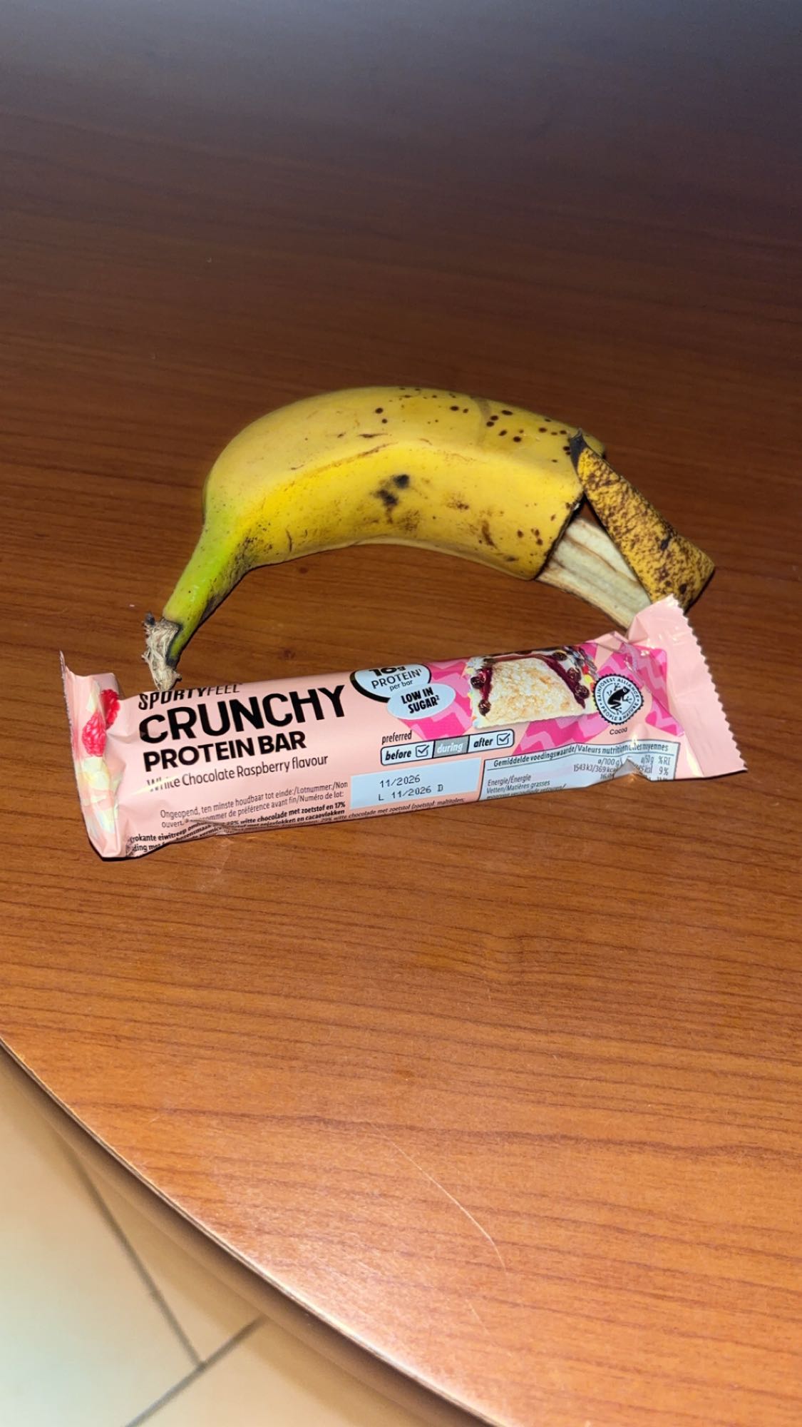 Barre protéinée et banane