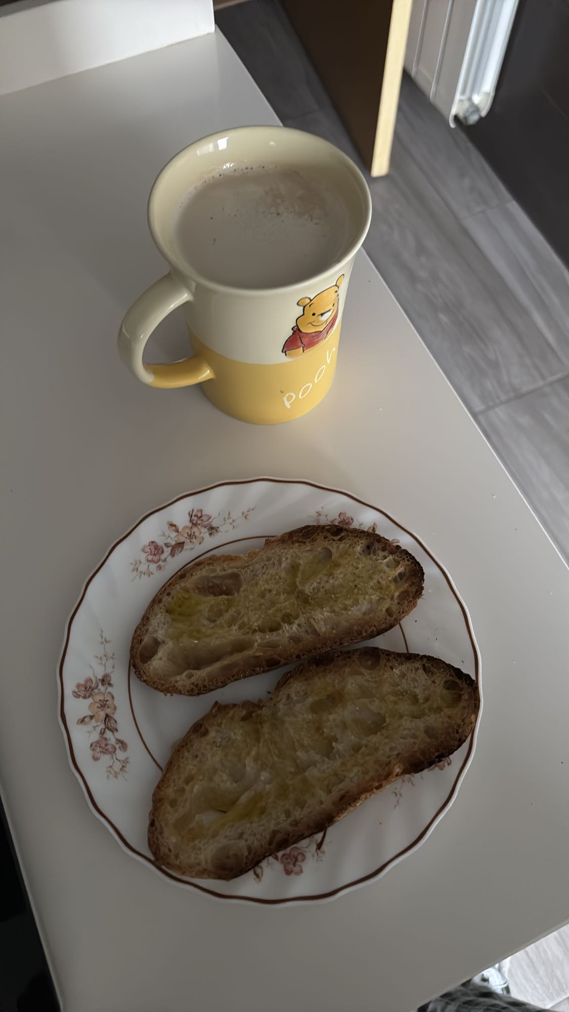 Tostada con leche
