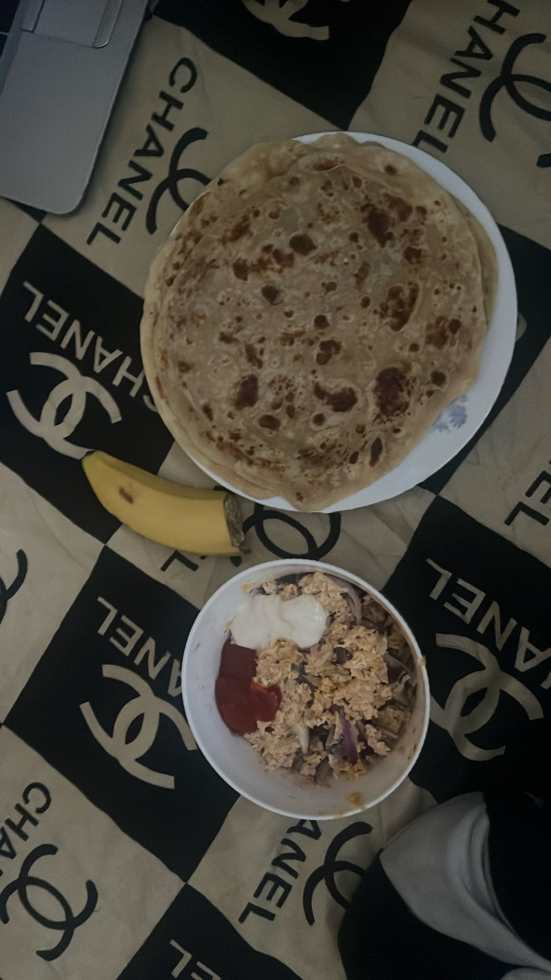 Paratha with tuna salad