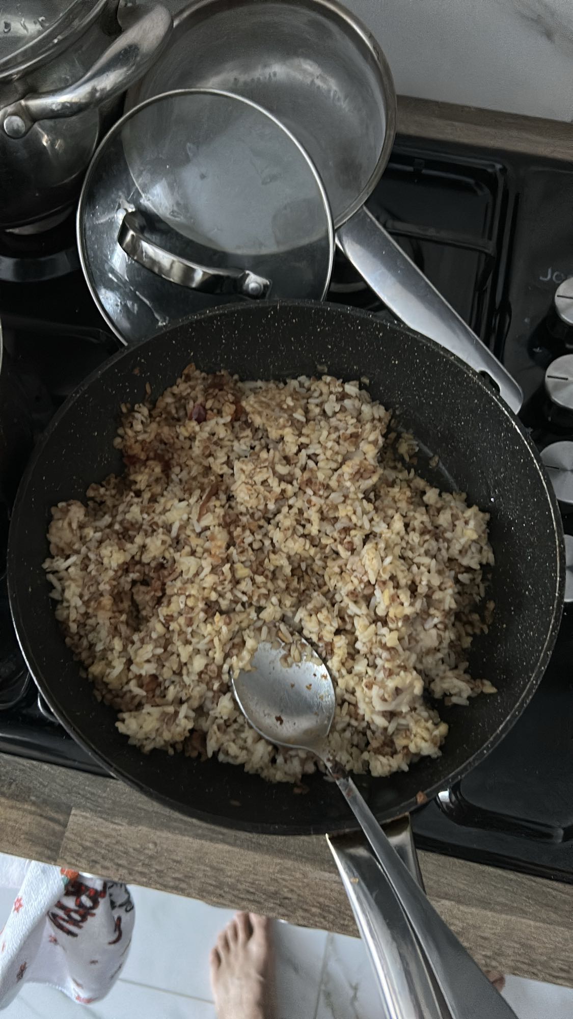 рис с гречкой и яйцом