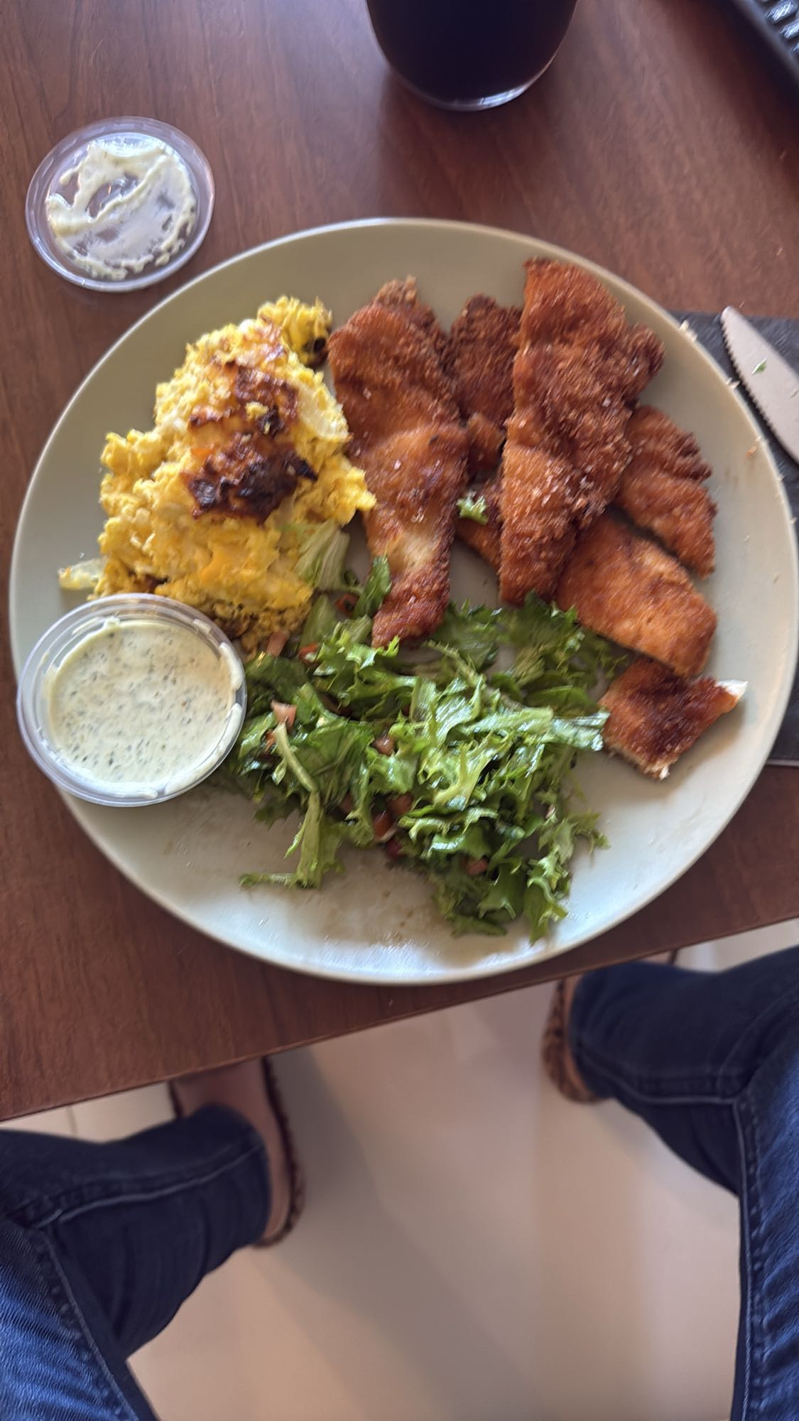 Chicken schnitzel plate