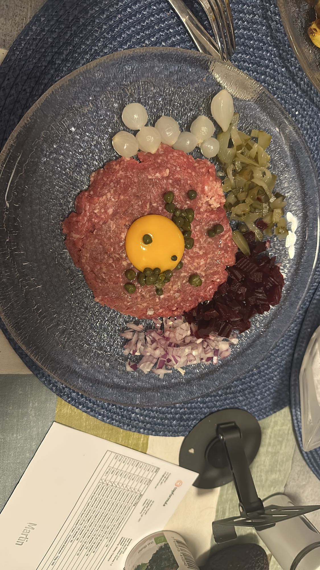 Råbiff med tillbehör