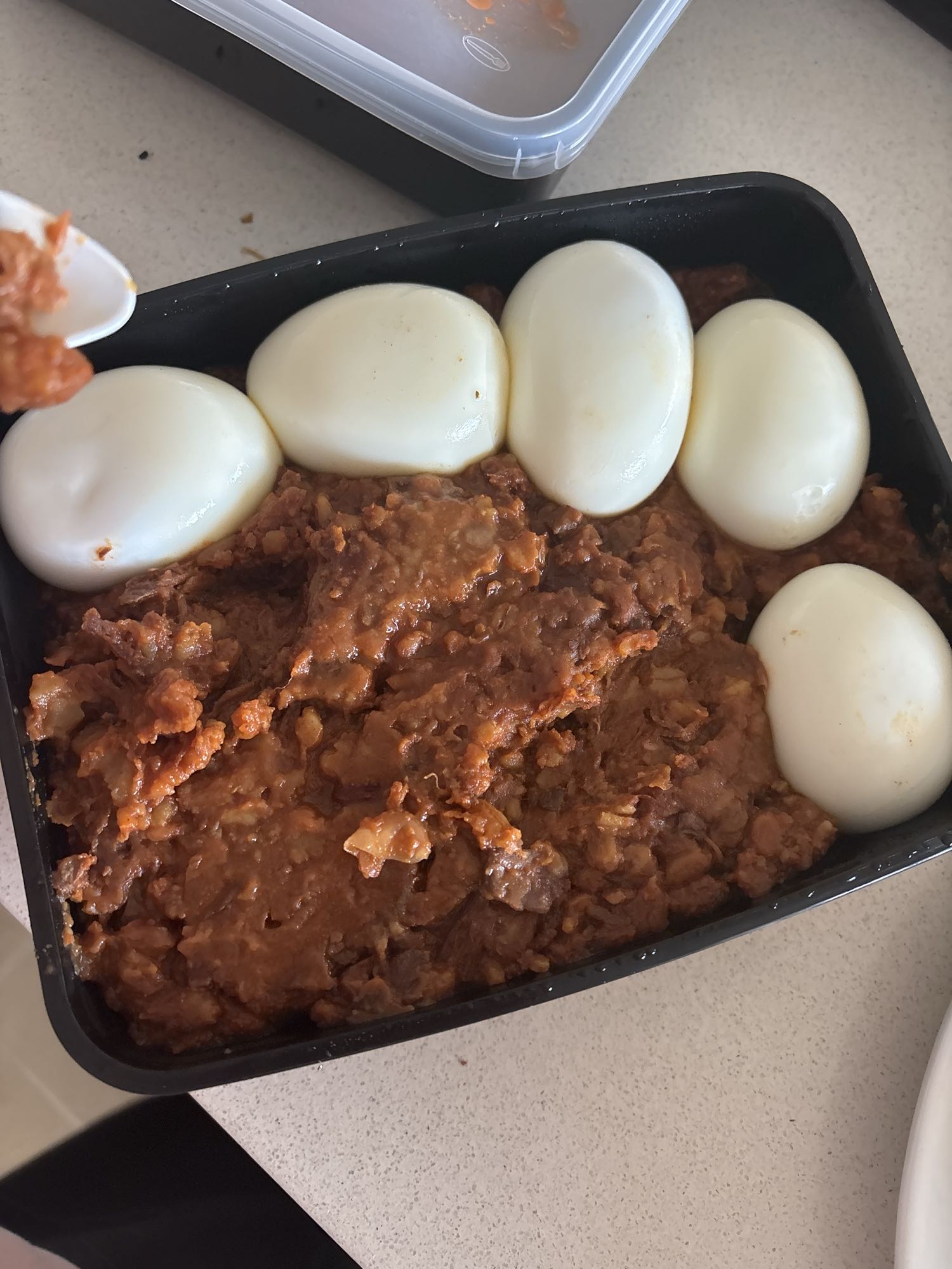 Boiled Eggs & Bean Stew