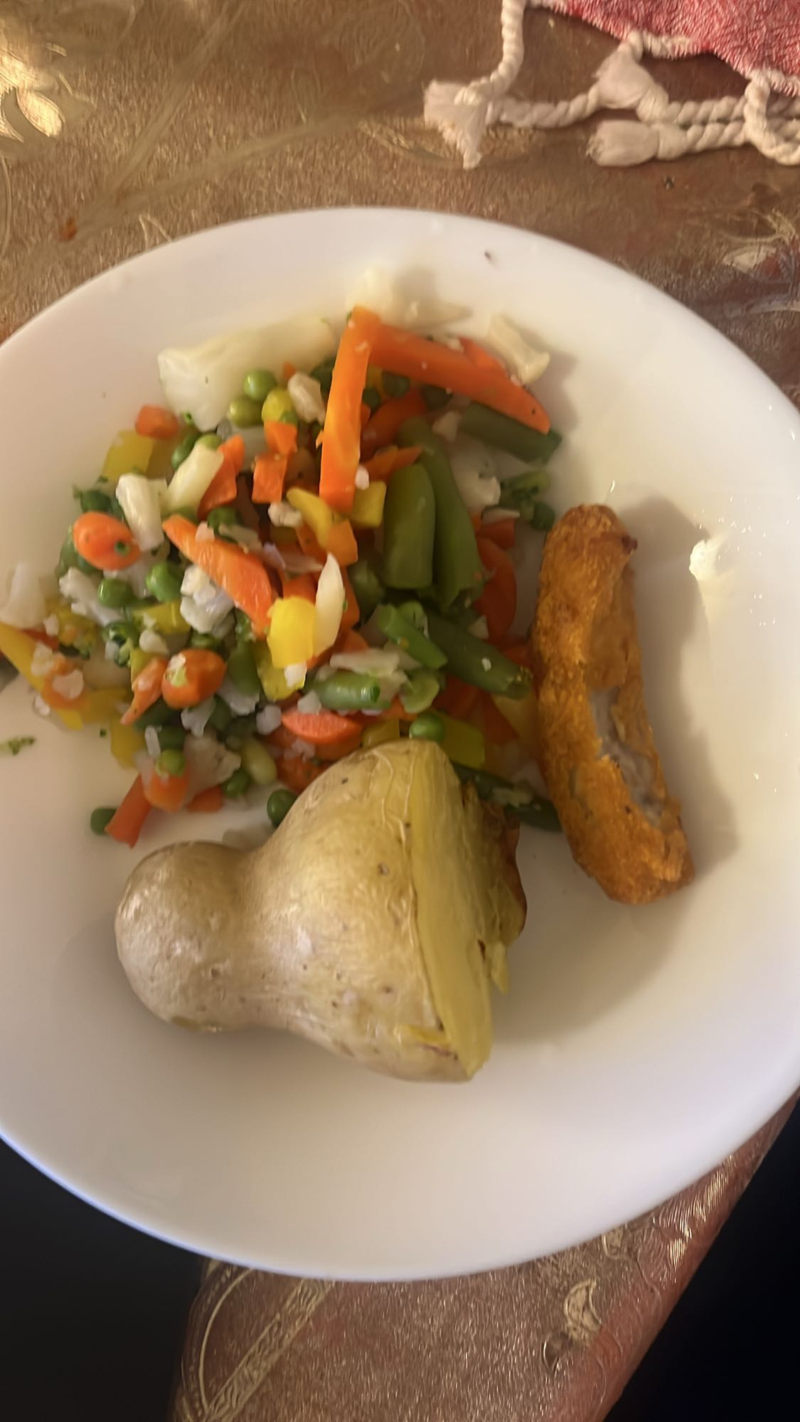 Veggies, Potato, Fish Stick