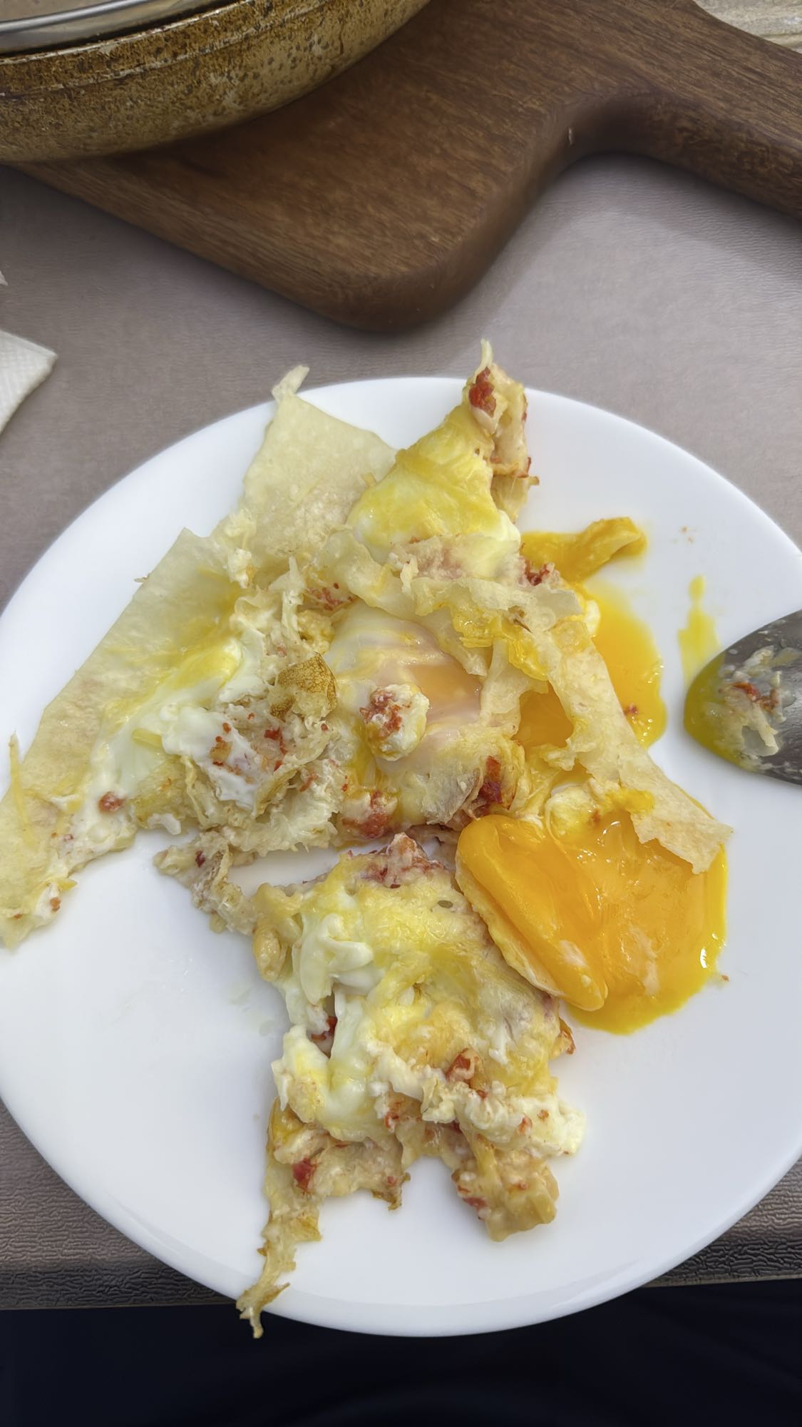 яичница с лавашом и сыром