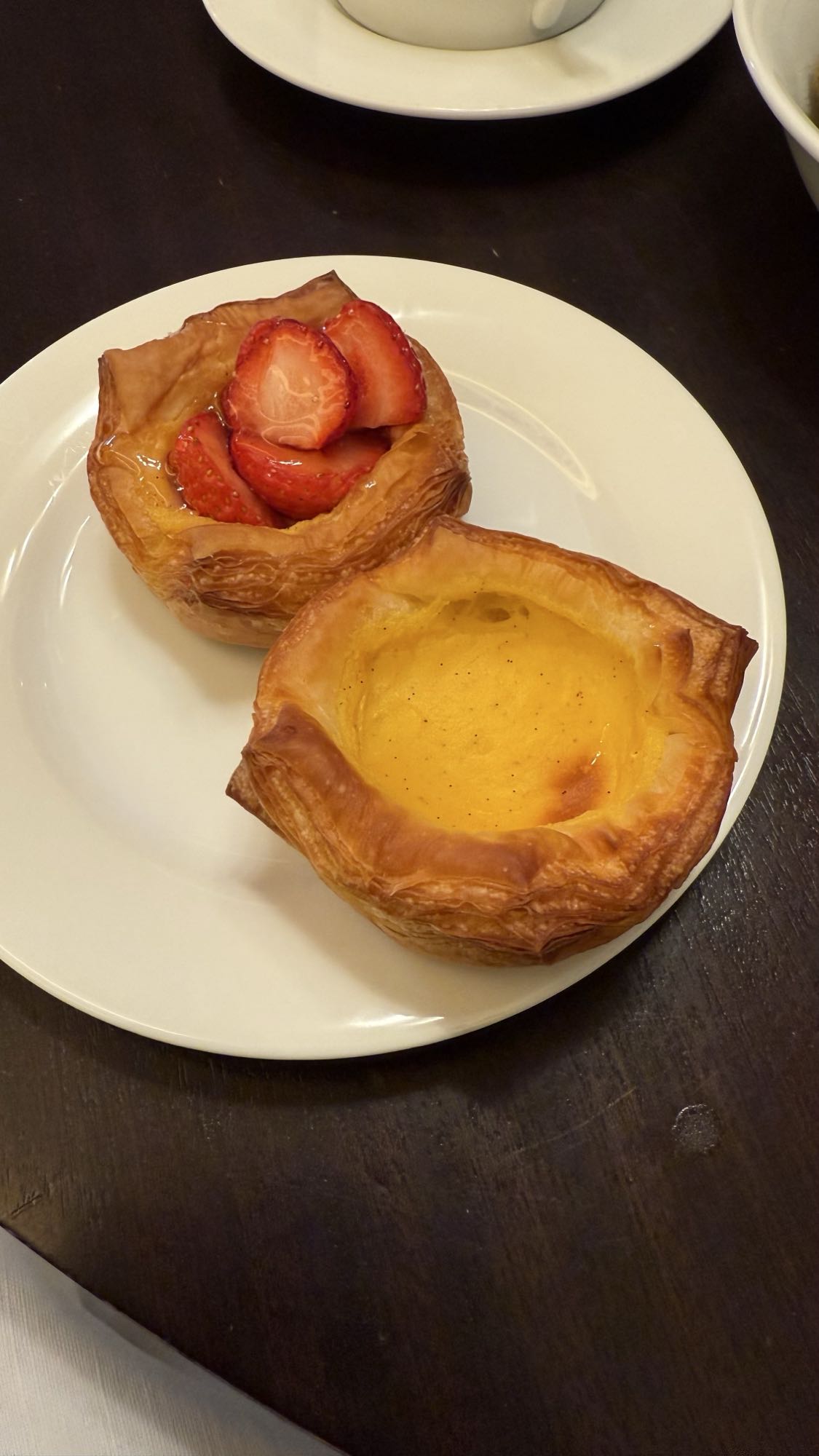 Custard and strawberry danish