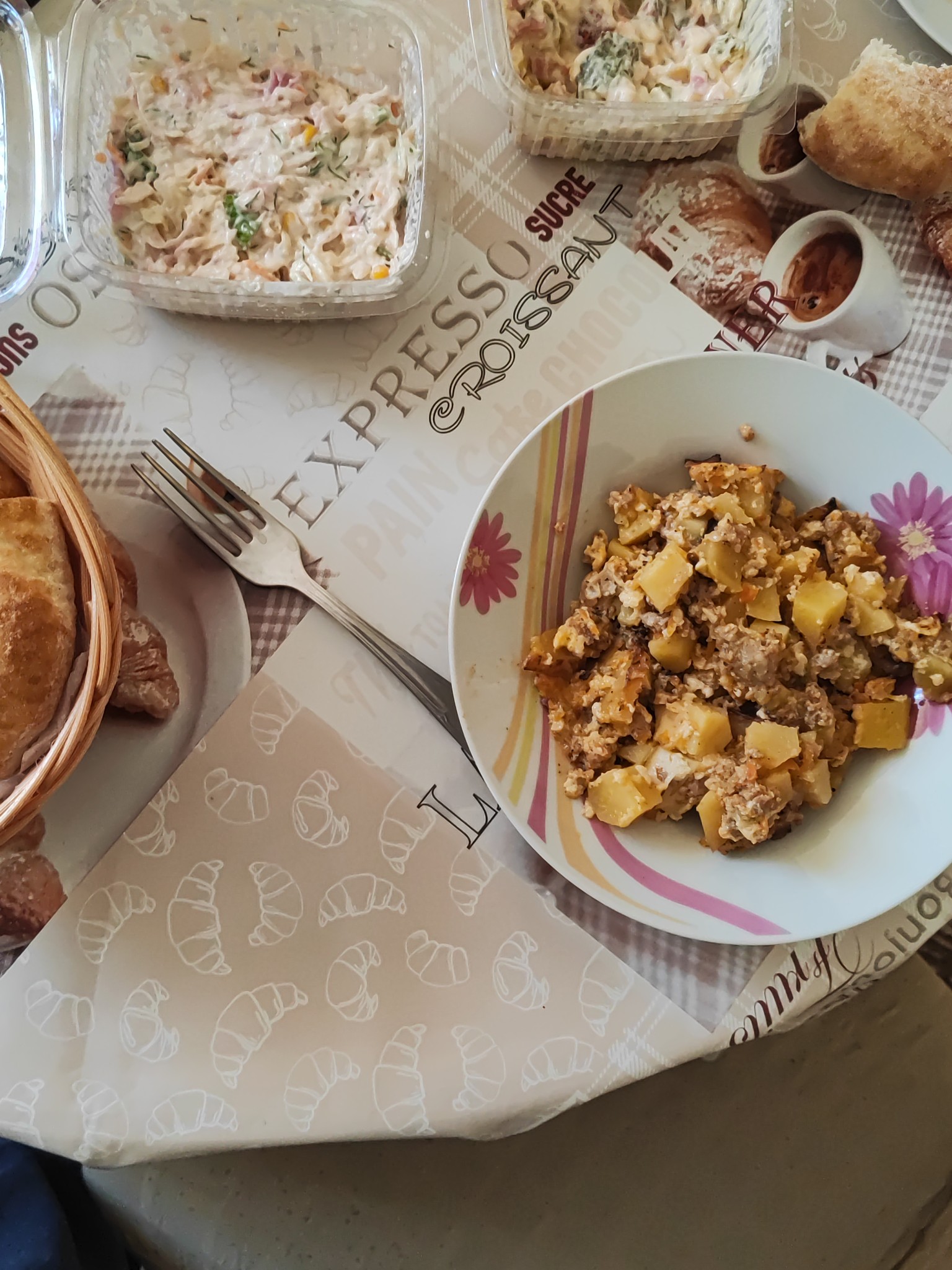 Egg potato salad plate