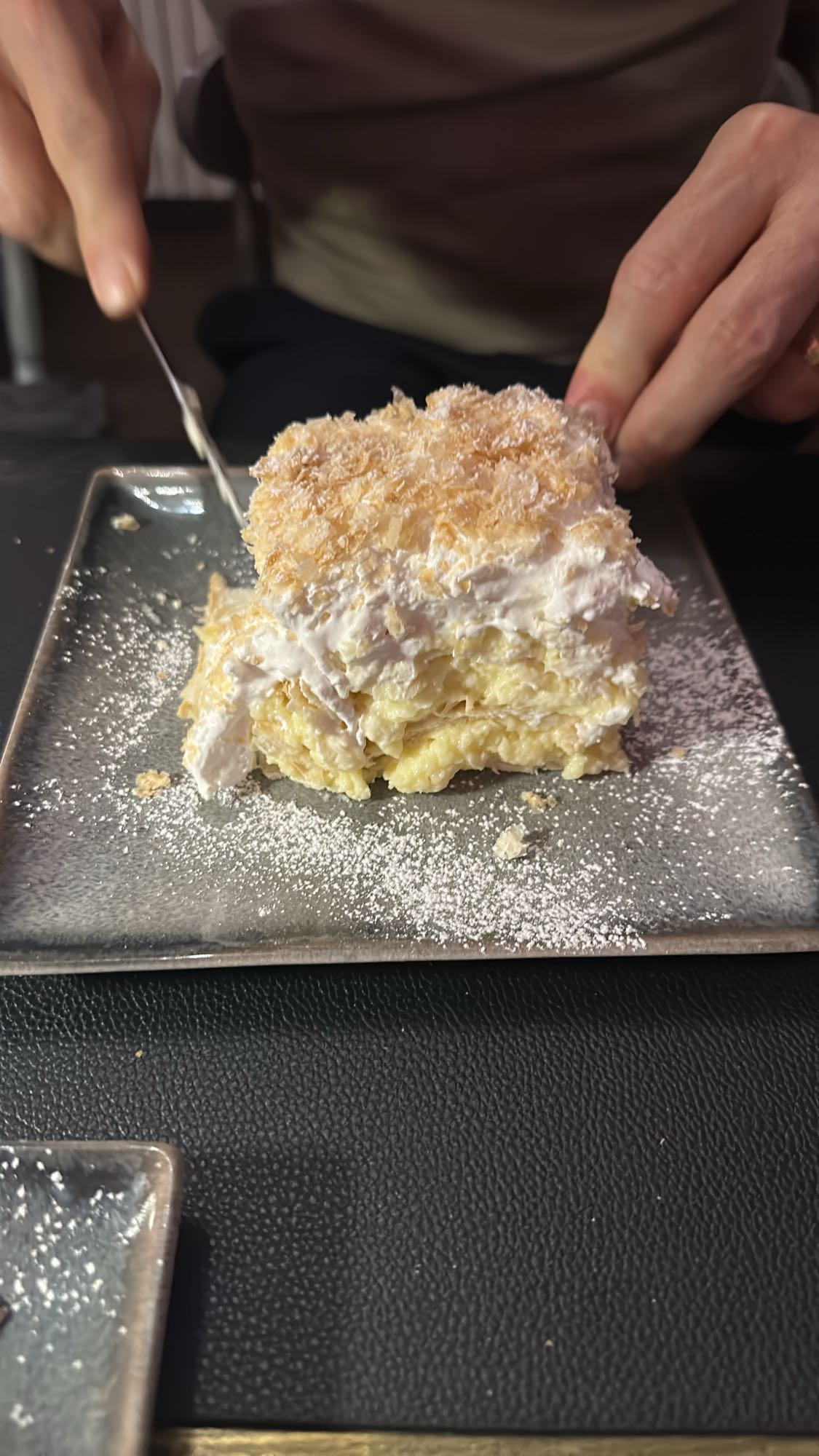 Creamy puff pastry slice