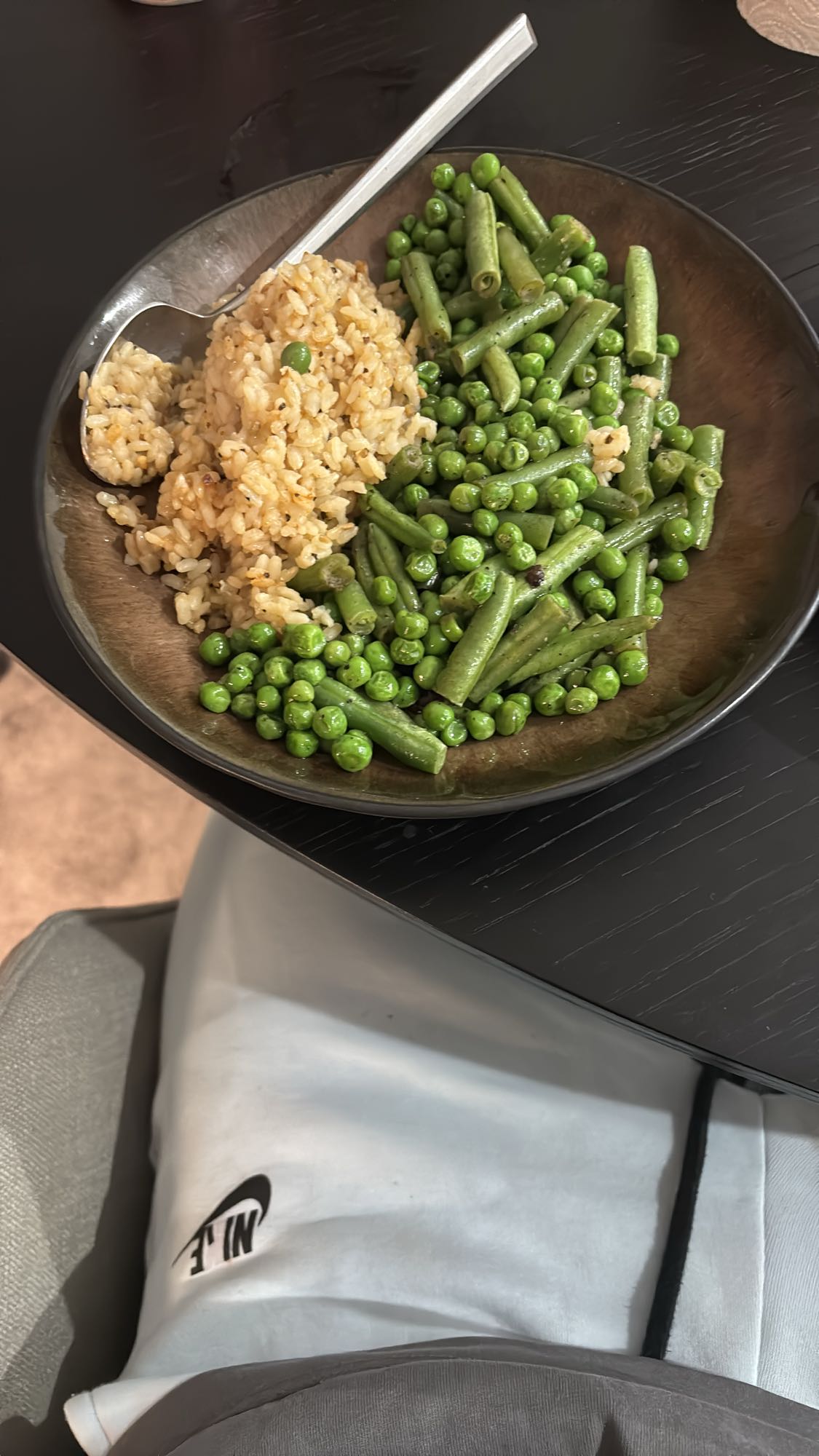 Riz et légumes verts