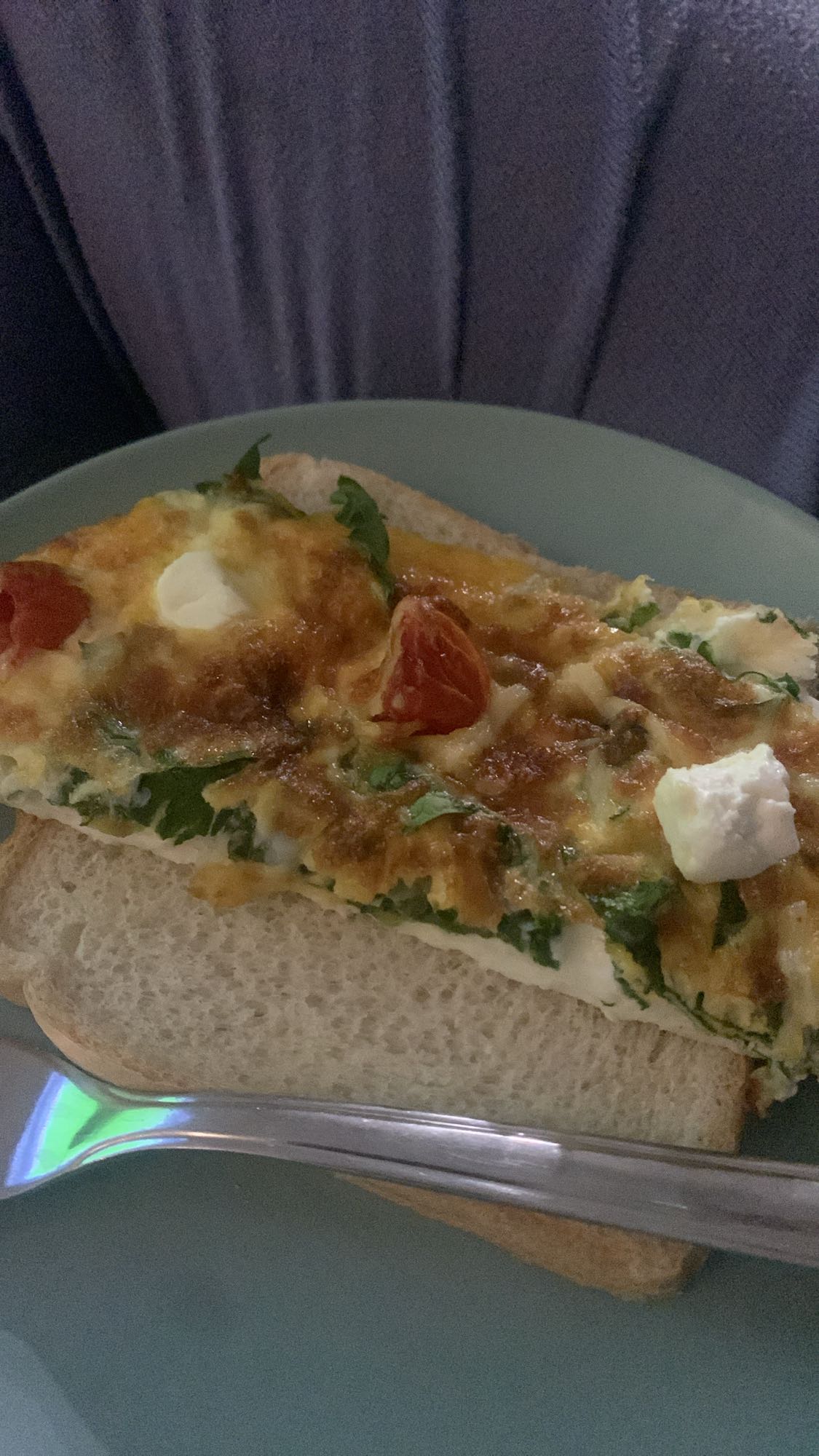 Tostada con omelette