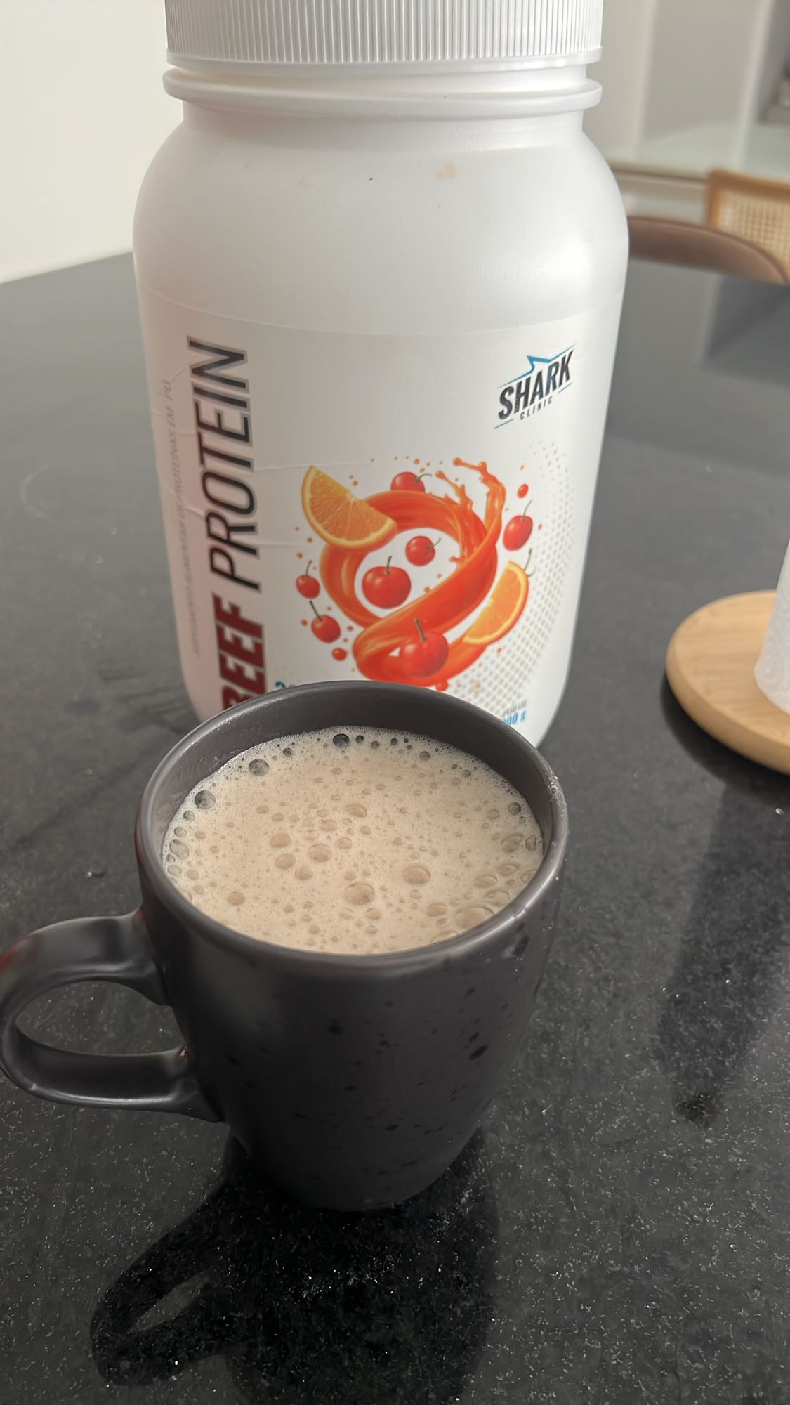 Shake de proteína de carne