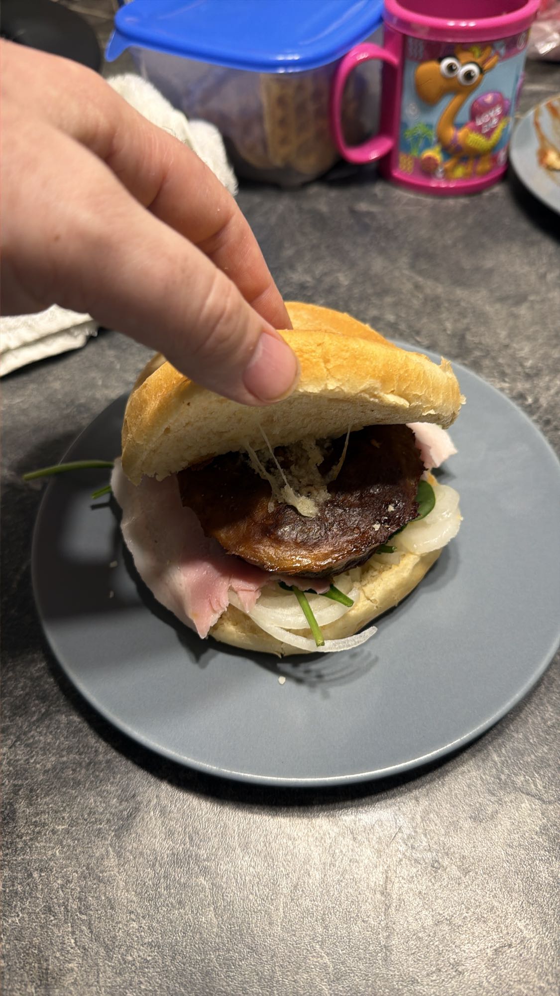 Sandviș cu șuncă și legume