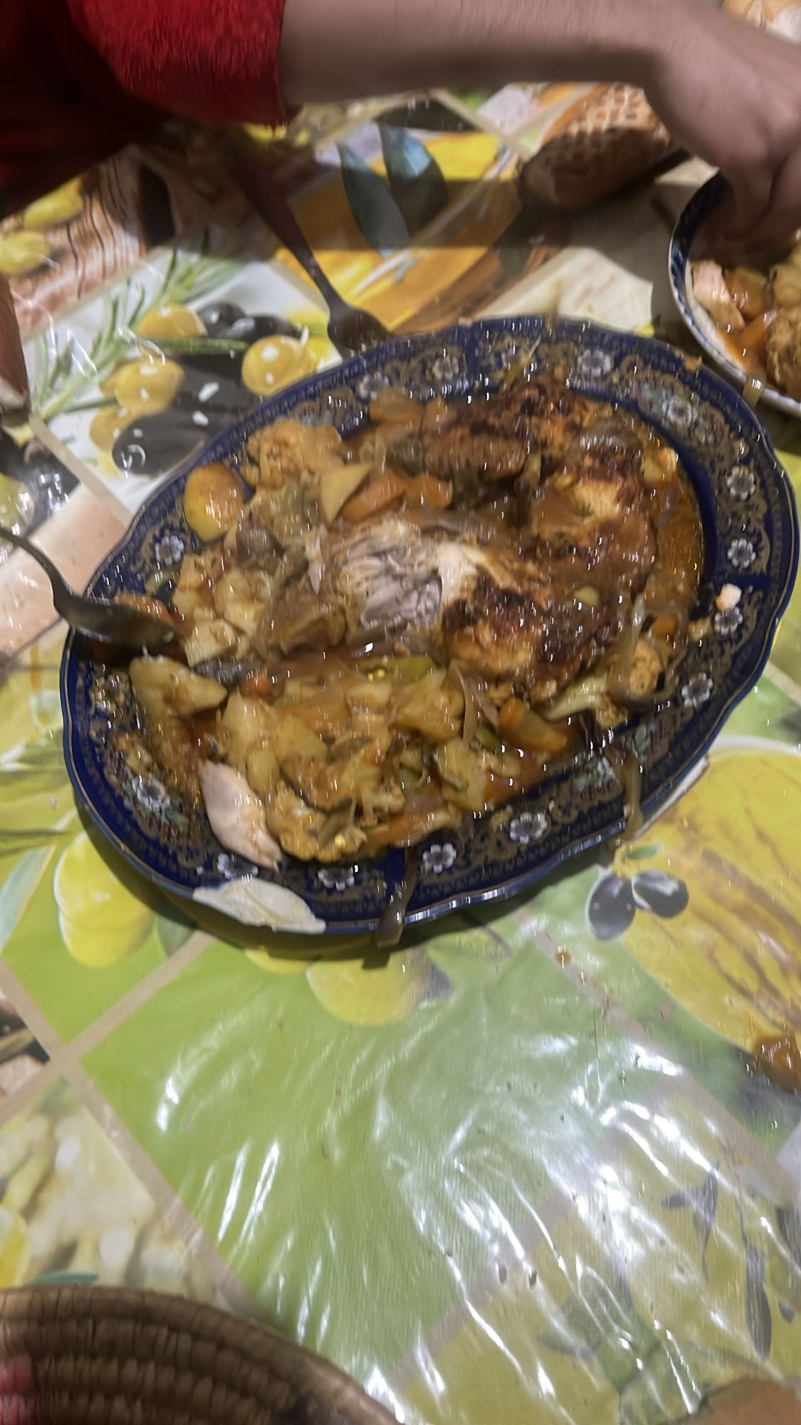 Roast chicken with veggies