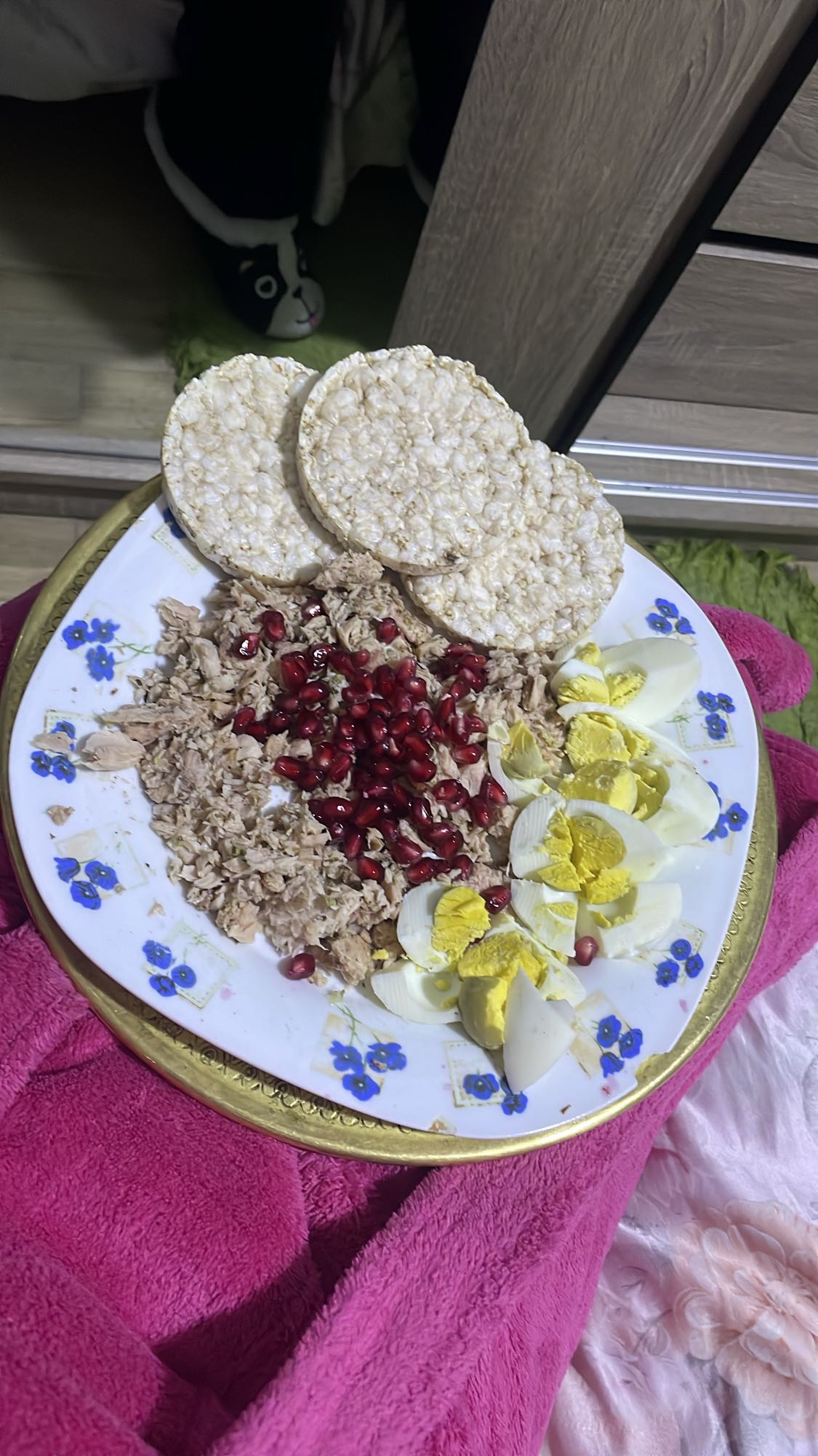 Tuna Egg Rice Cake Plate