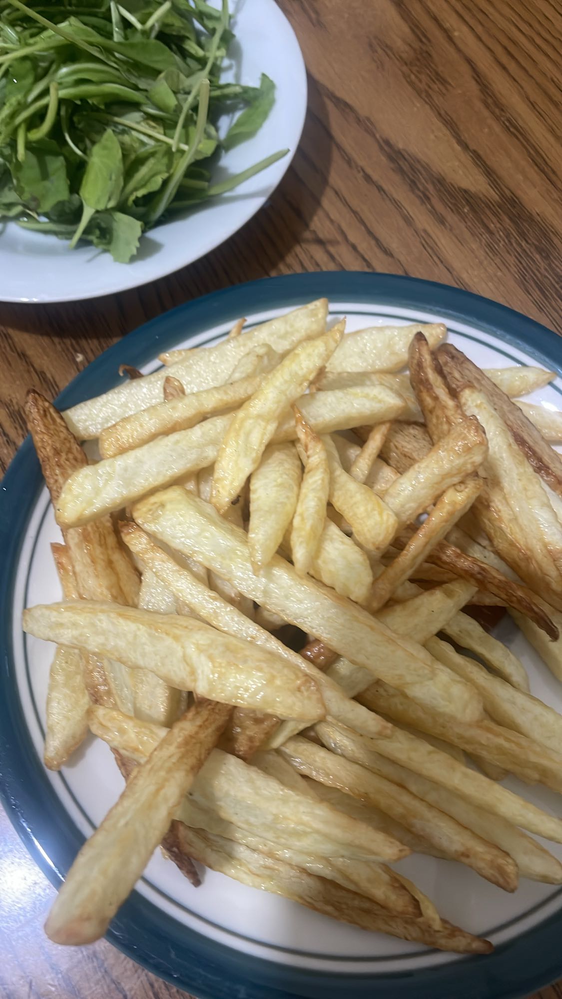 Fries and greens