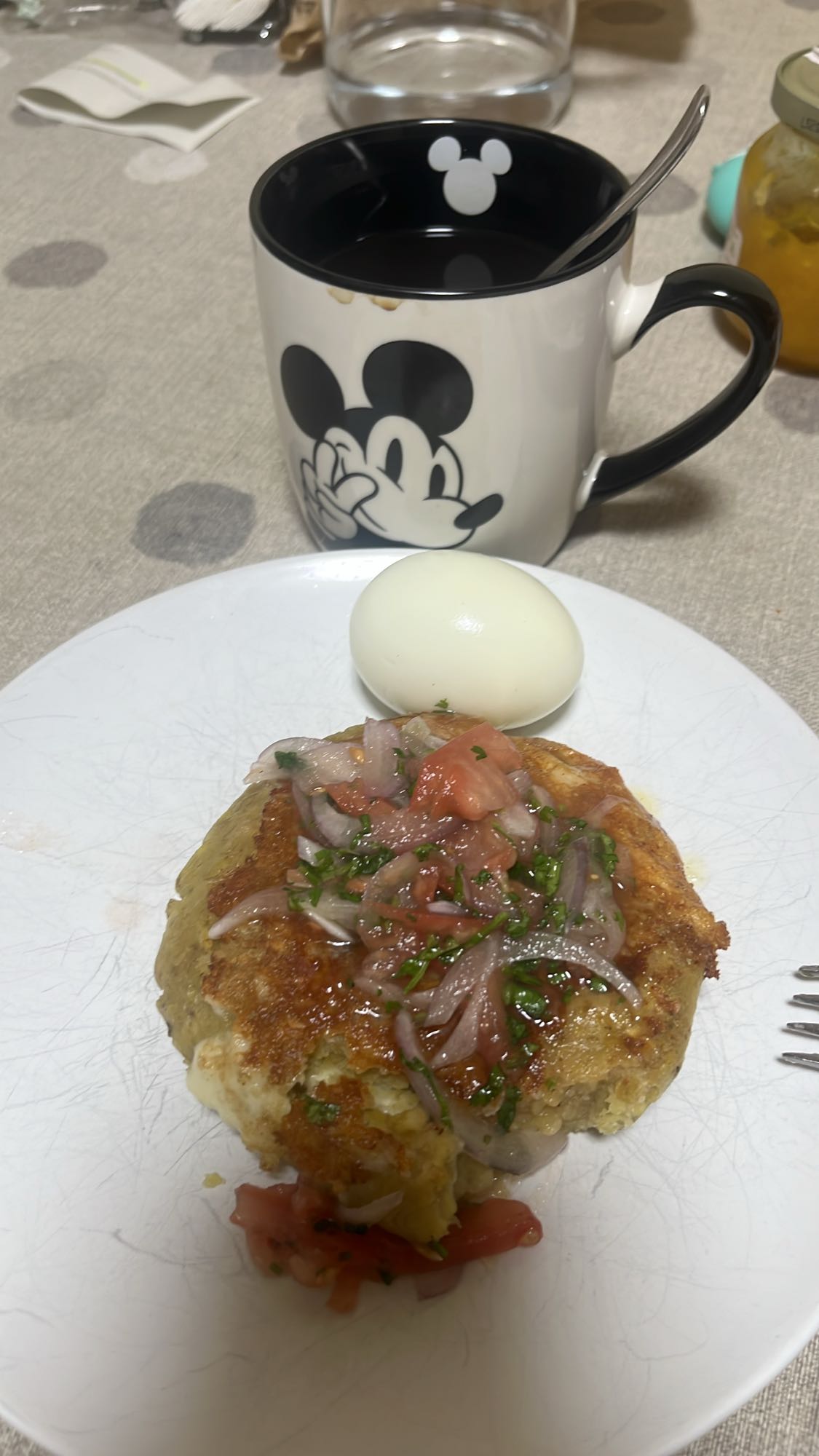 Tortilla de plátano y huevo