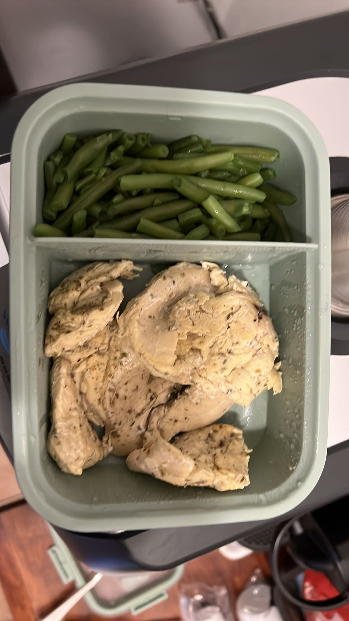 Tavuk ve yeşil fasulye