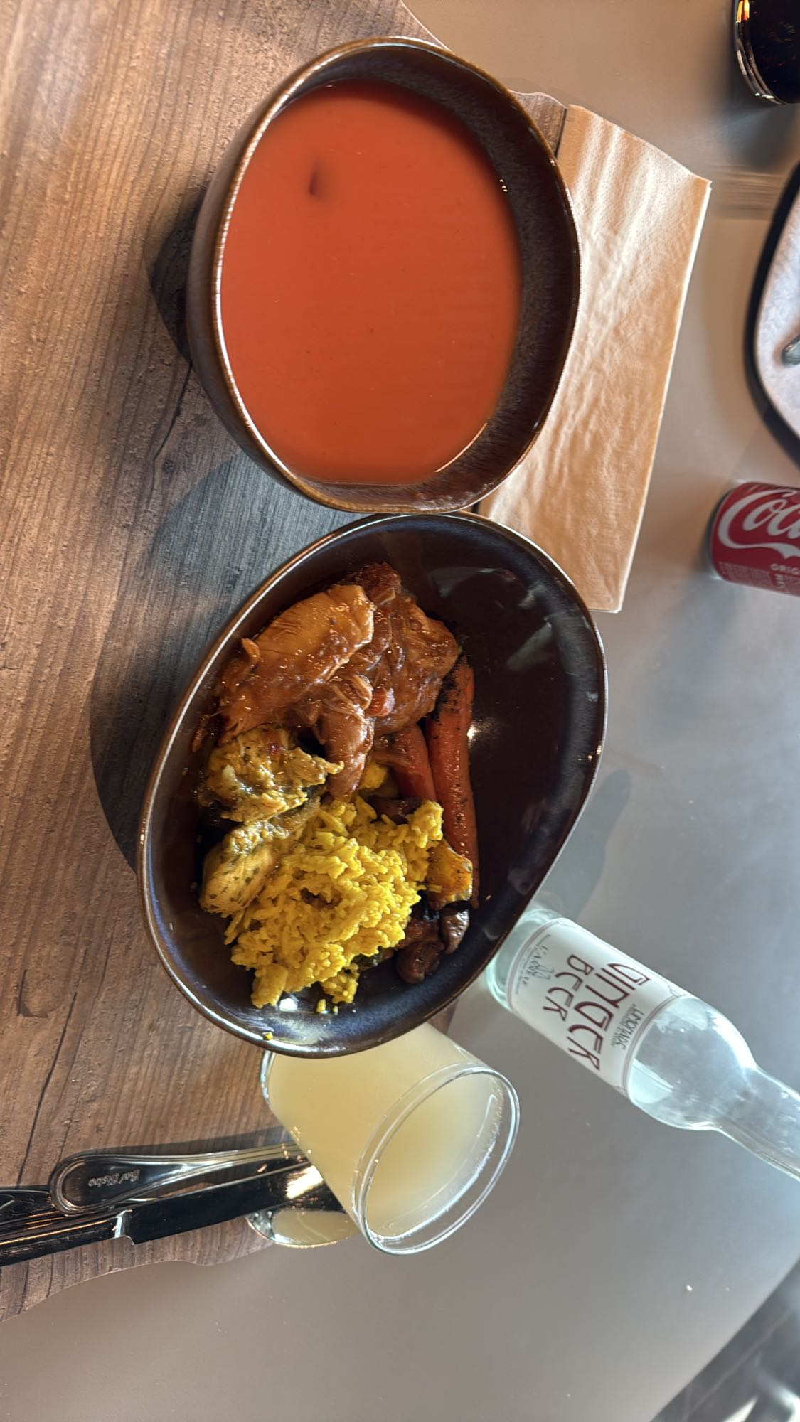 Chicken rice with soup