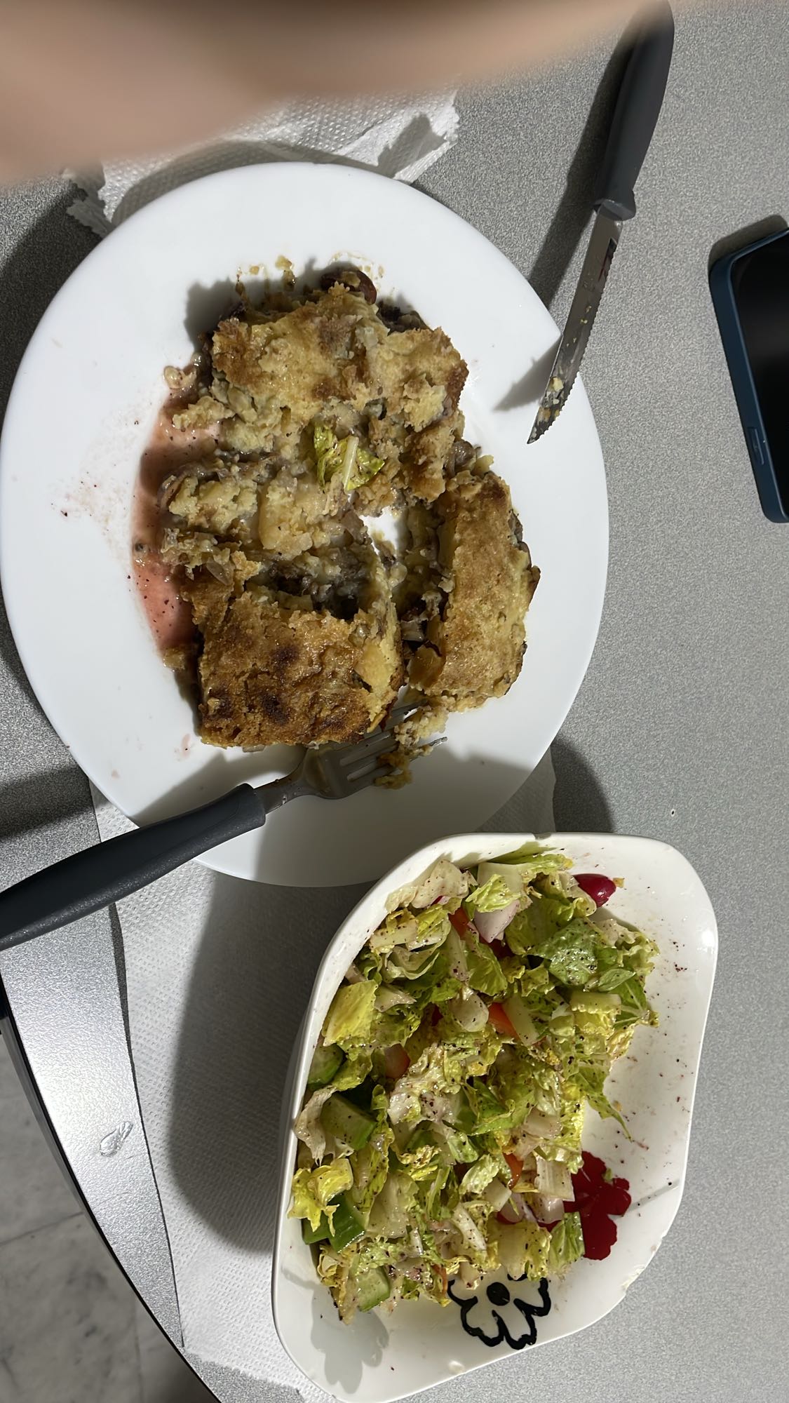 Vegetable Pie with Salad