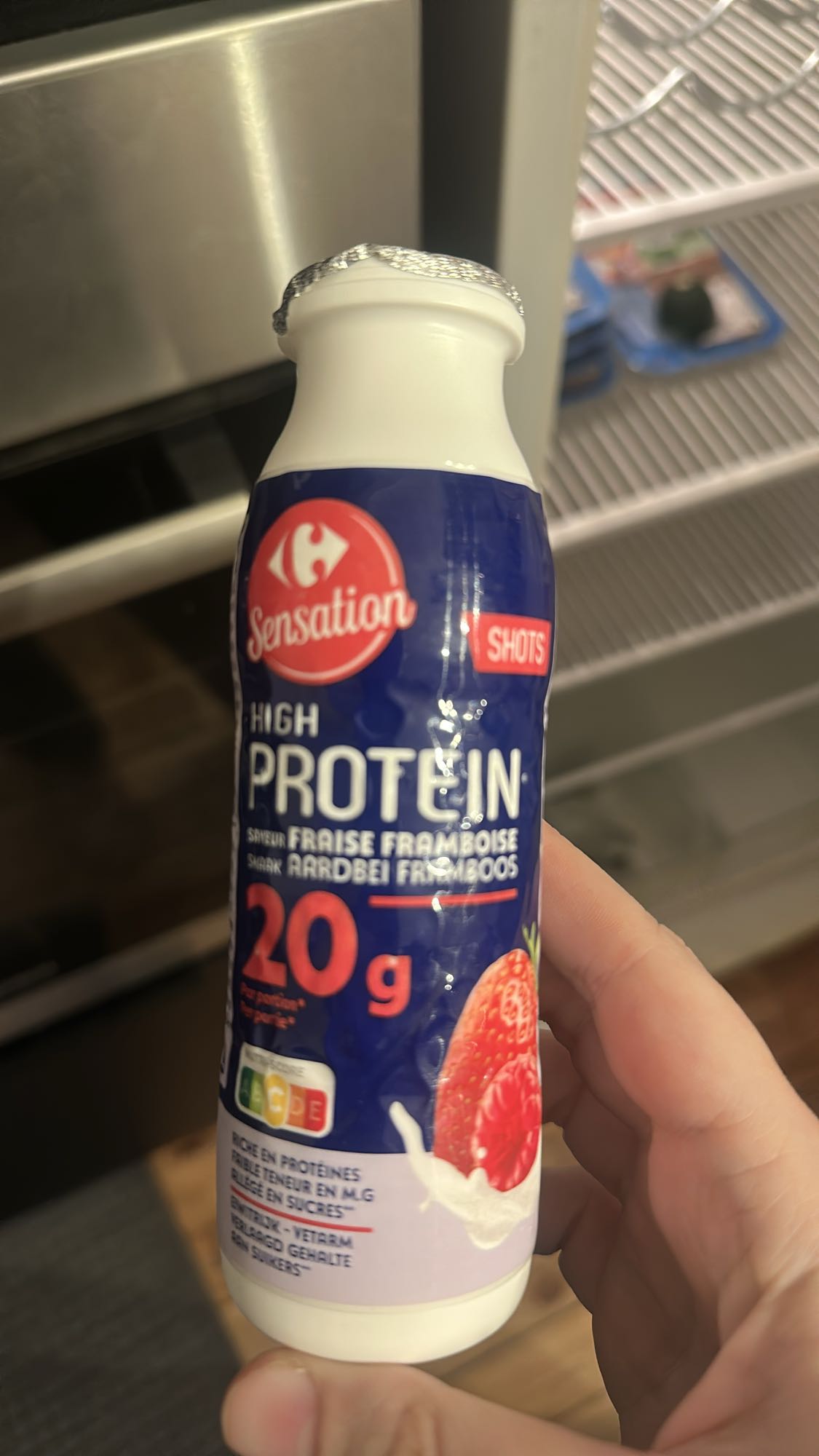 Shot protéiné fraise framboise