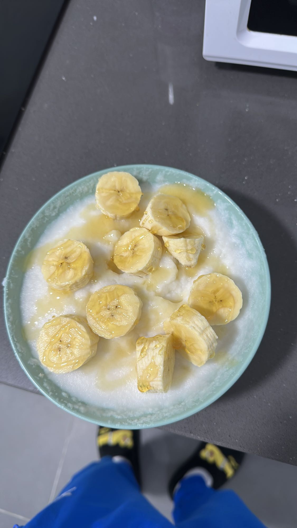 Gachas con plátano y miel