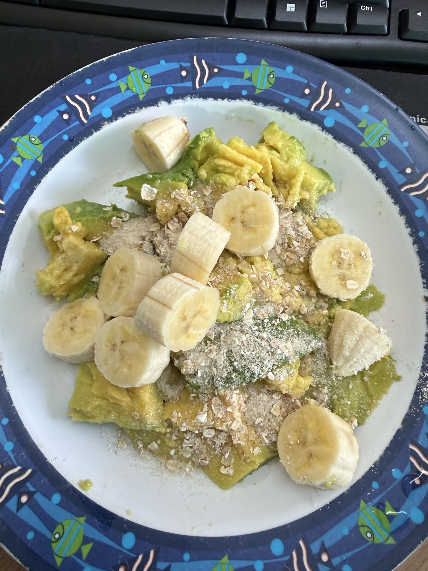 Banana, aveia e abacate