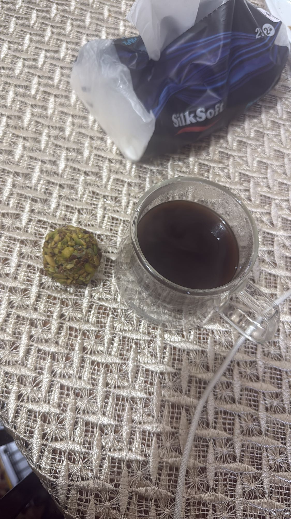 Coffee and pistachio ball