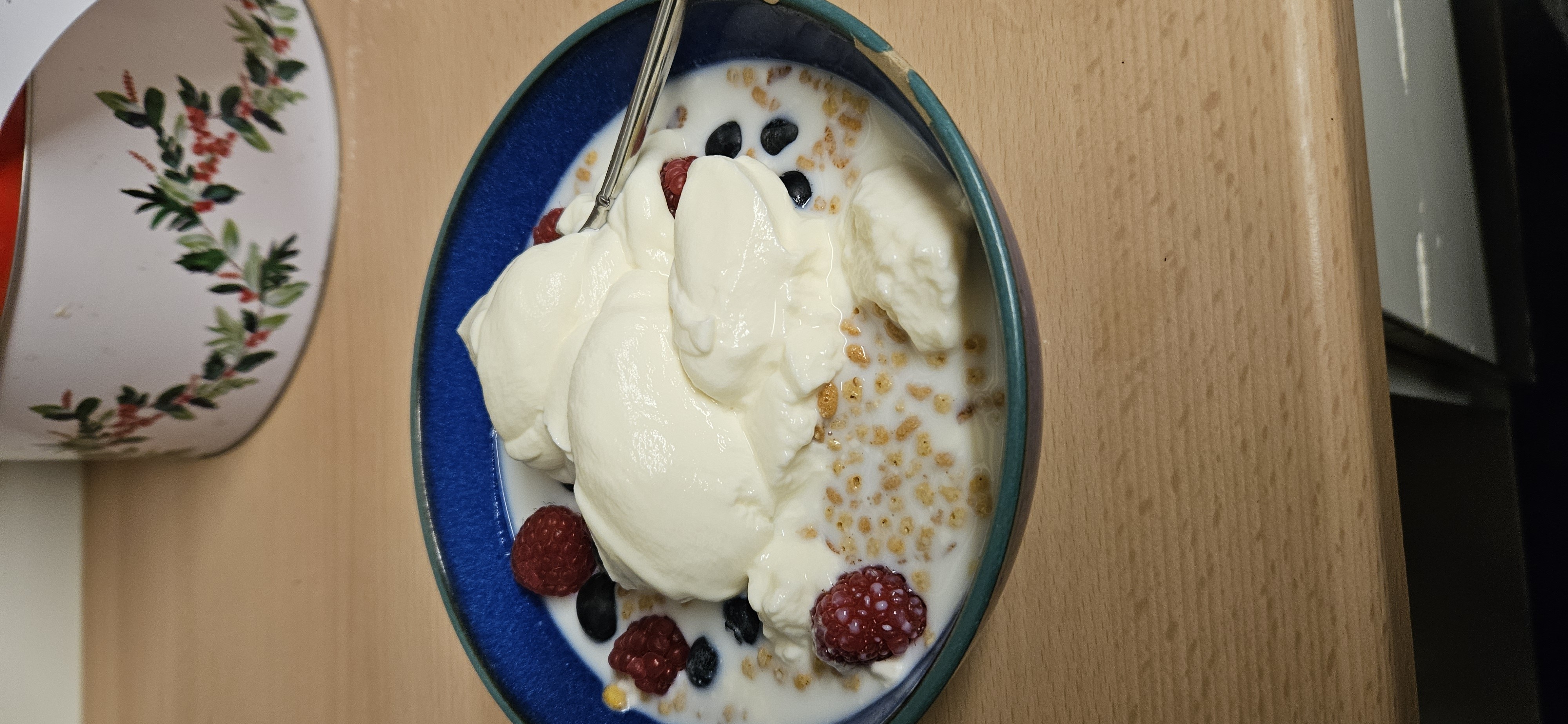 Yogurt berry cereal bowl