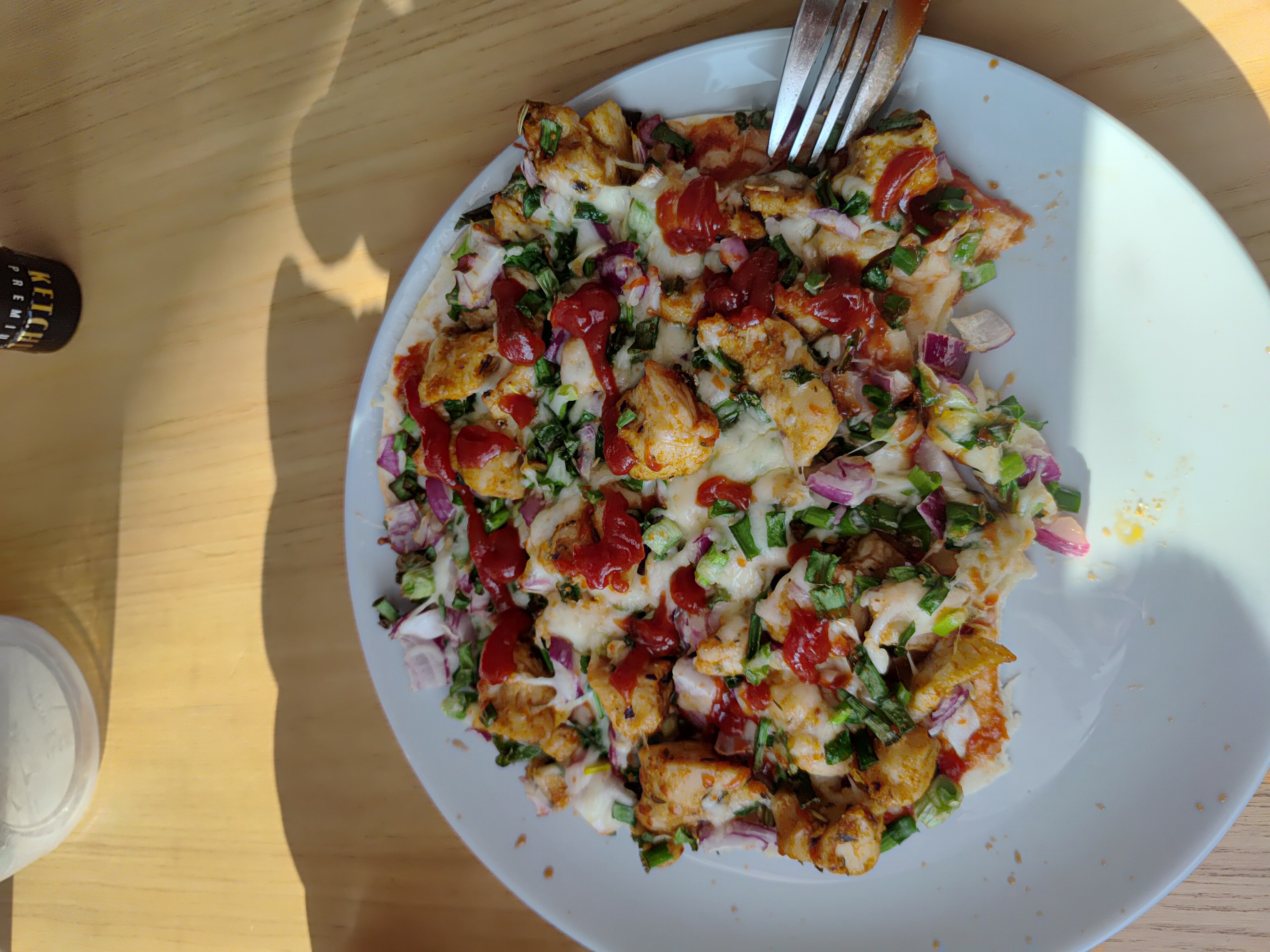 Chicken veggie cheese plate