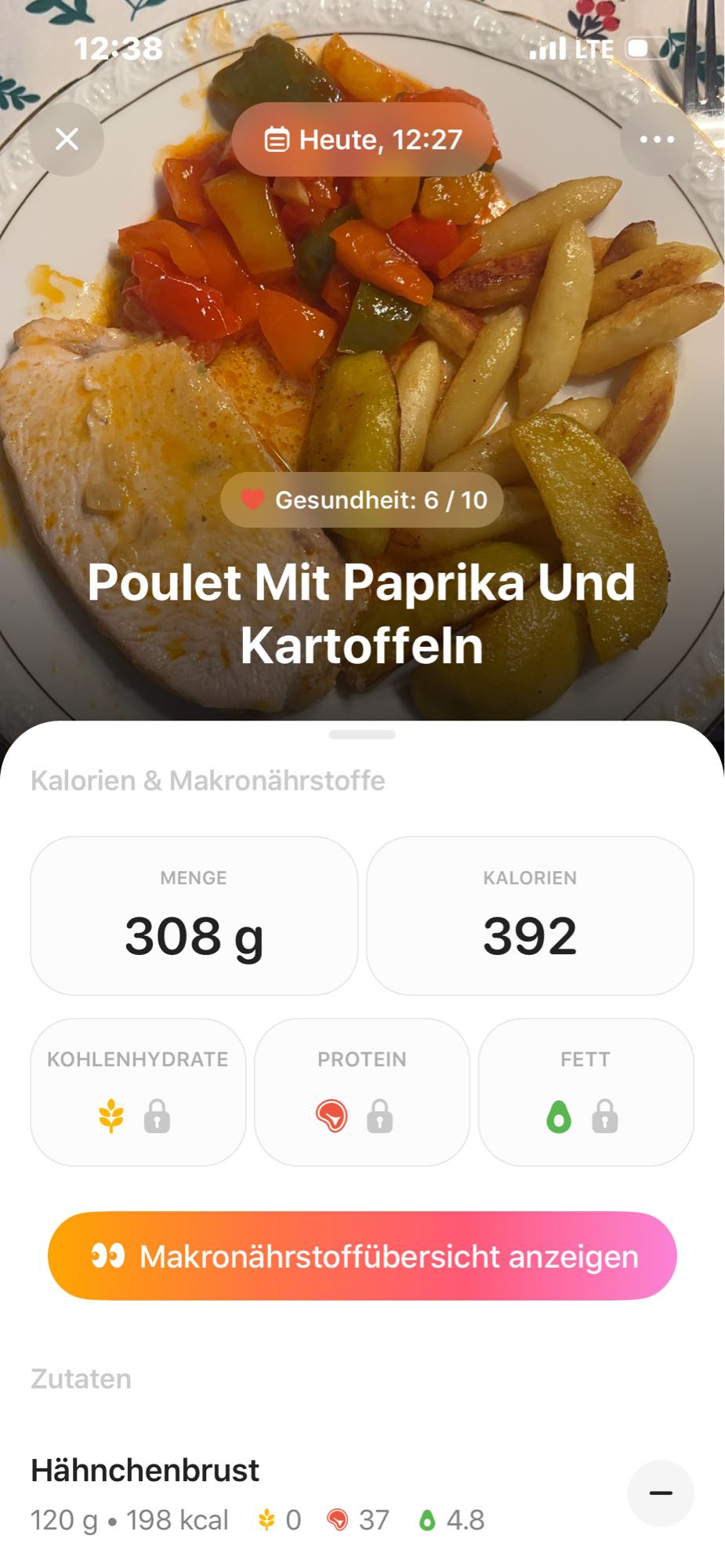 Poulet mit Paprika und Kartoffeln