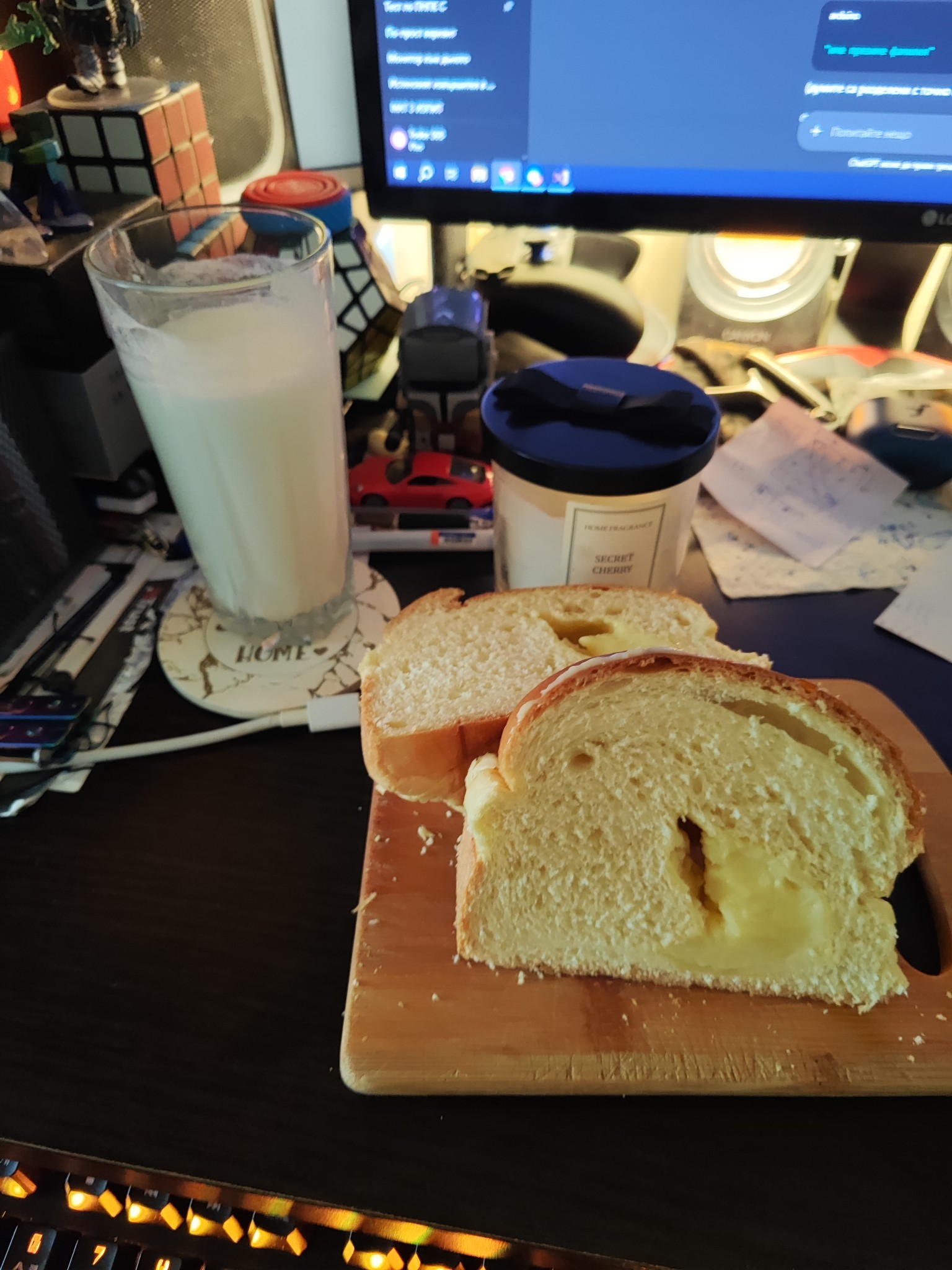 Milk and sweet bread